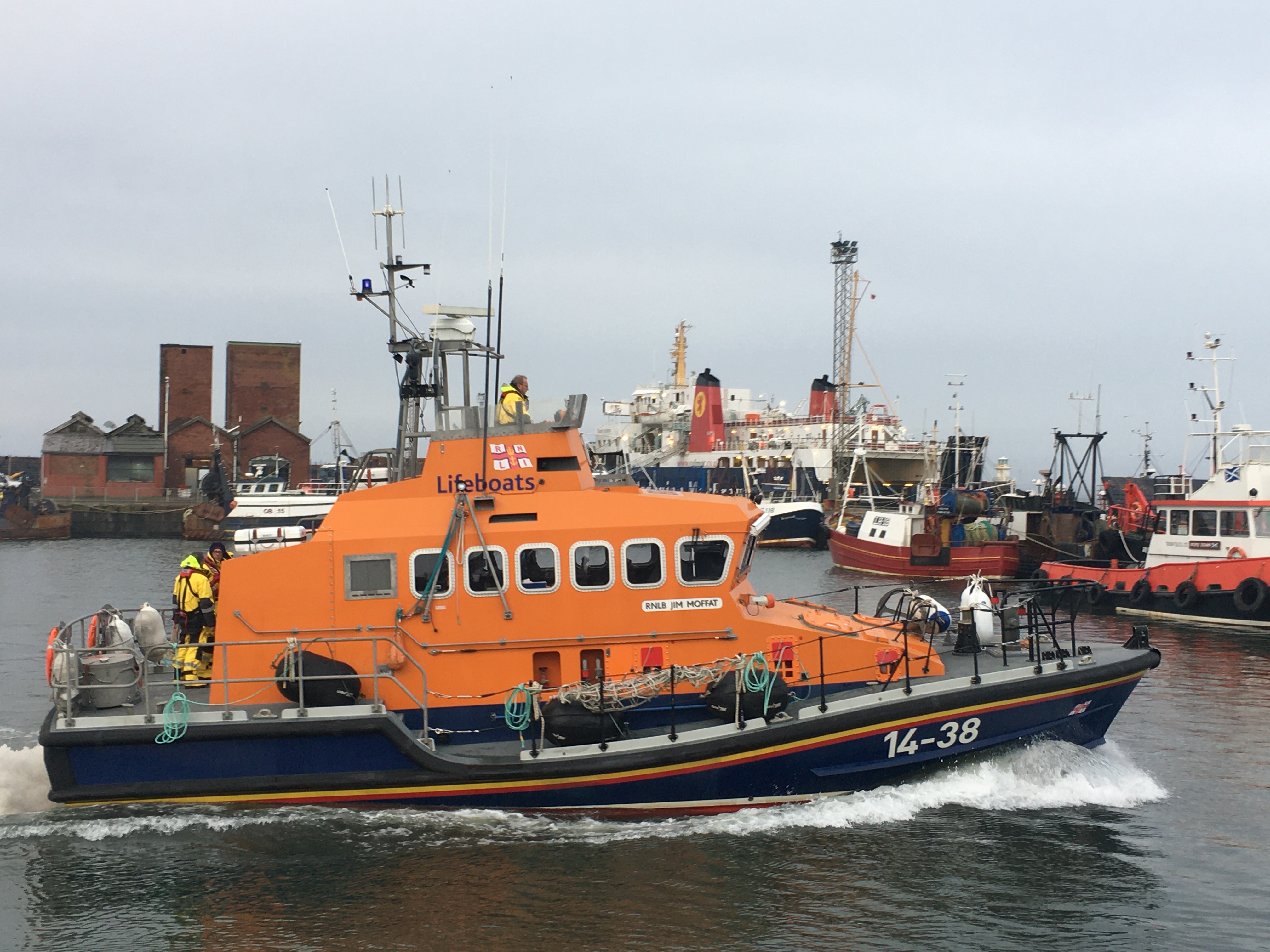 Troon RNLI lifeboat launches on service