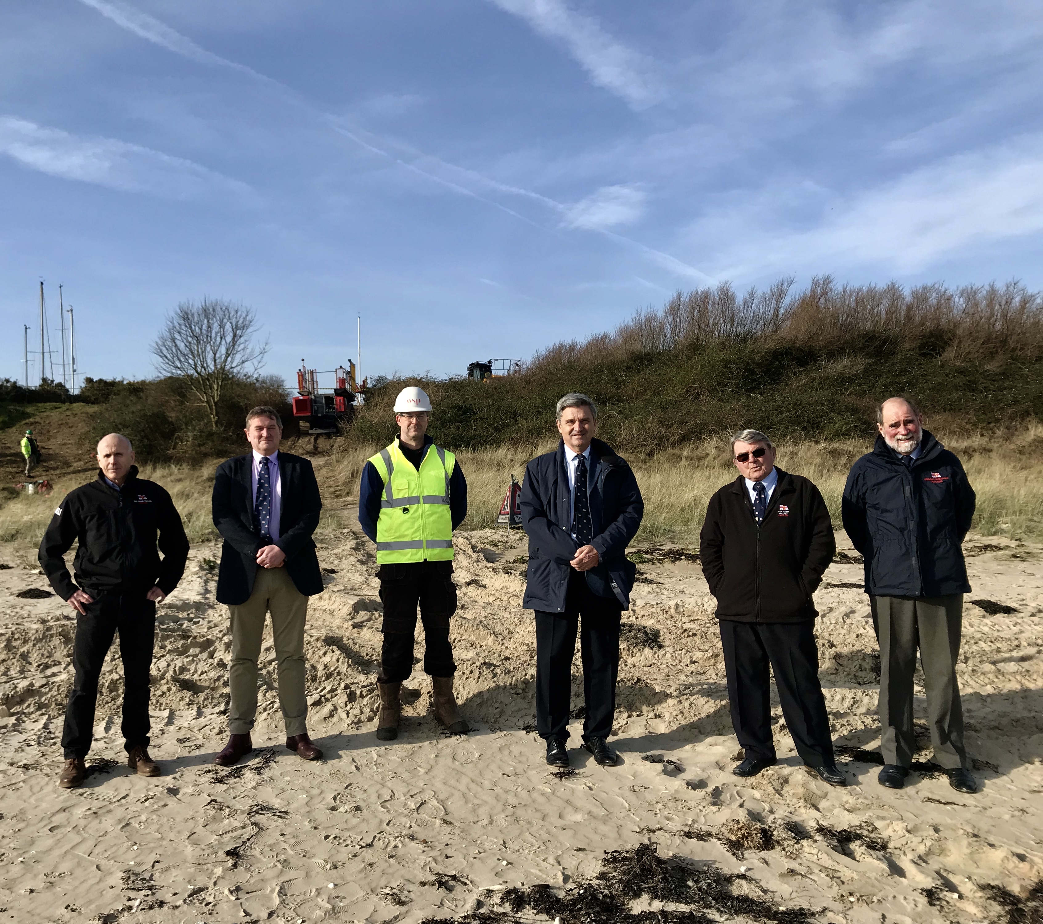 RNLI Chief Executive Paul Boissier visits volunteer crew members at Pwllheli Lifeboat Station and site of the new multi million-pound boathouse.