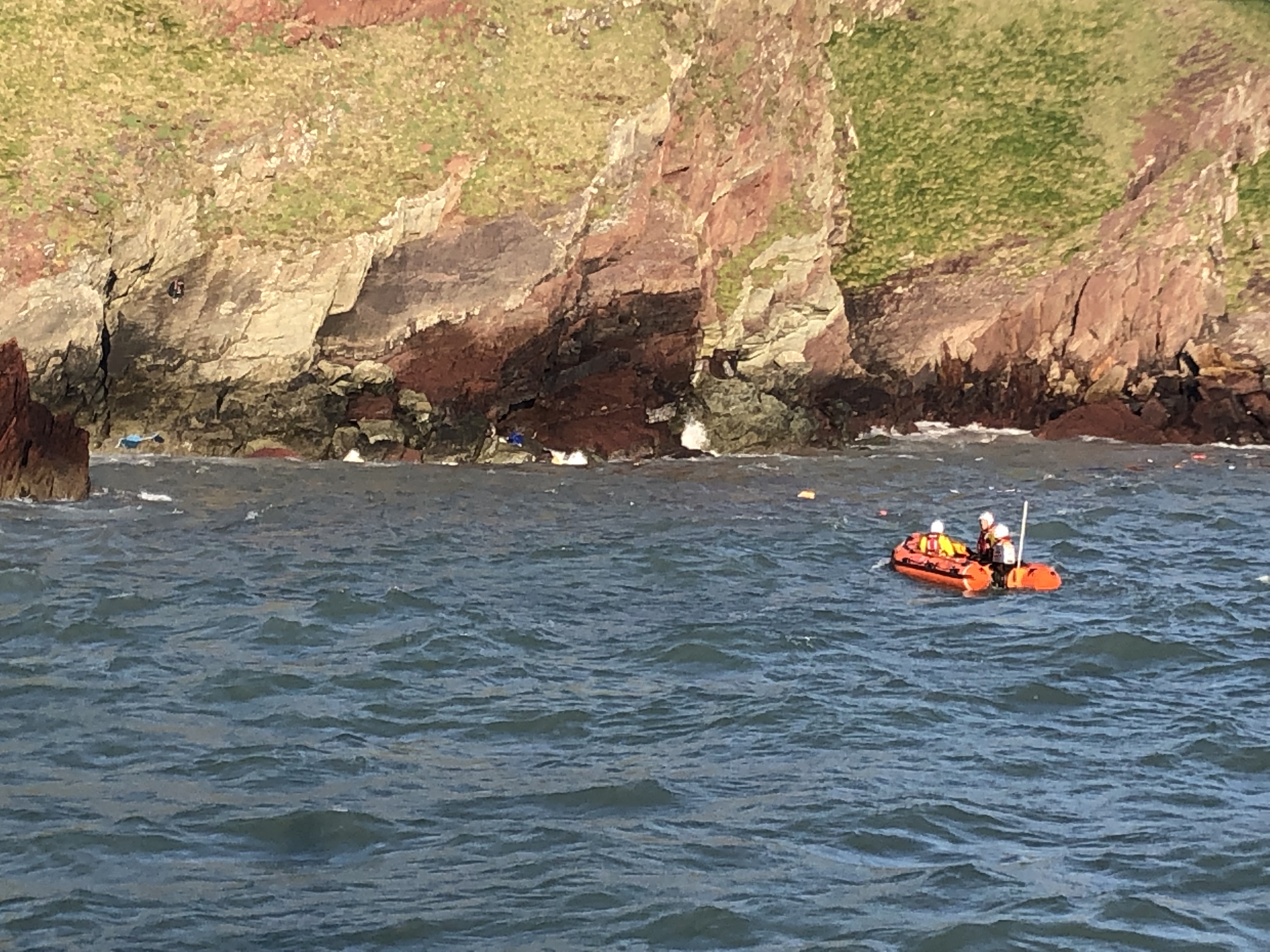 Little Haven RNLI lifeboat stand by at the scene