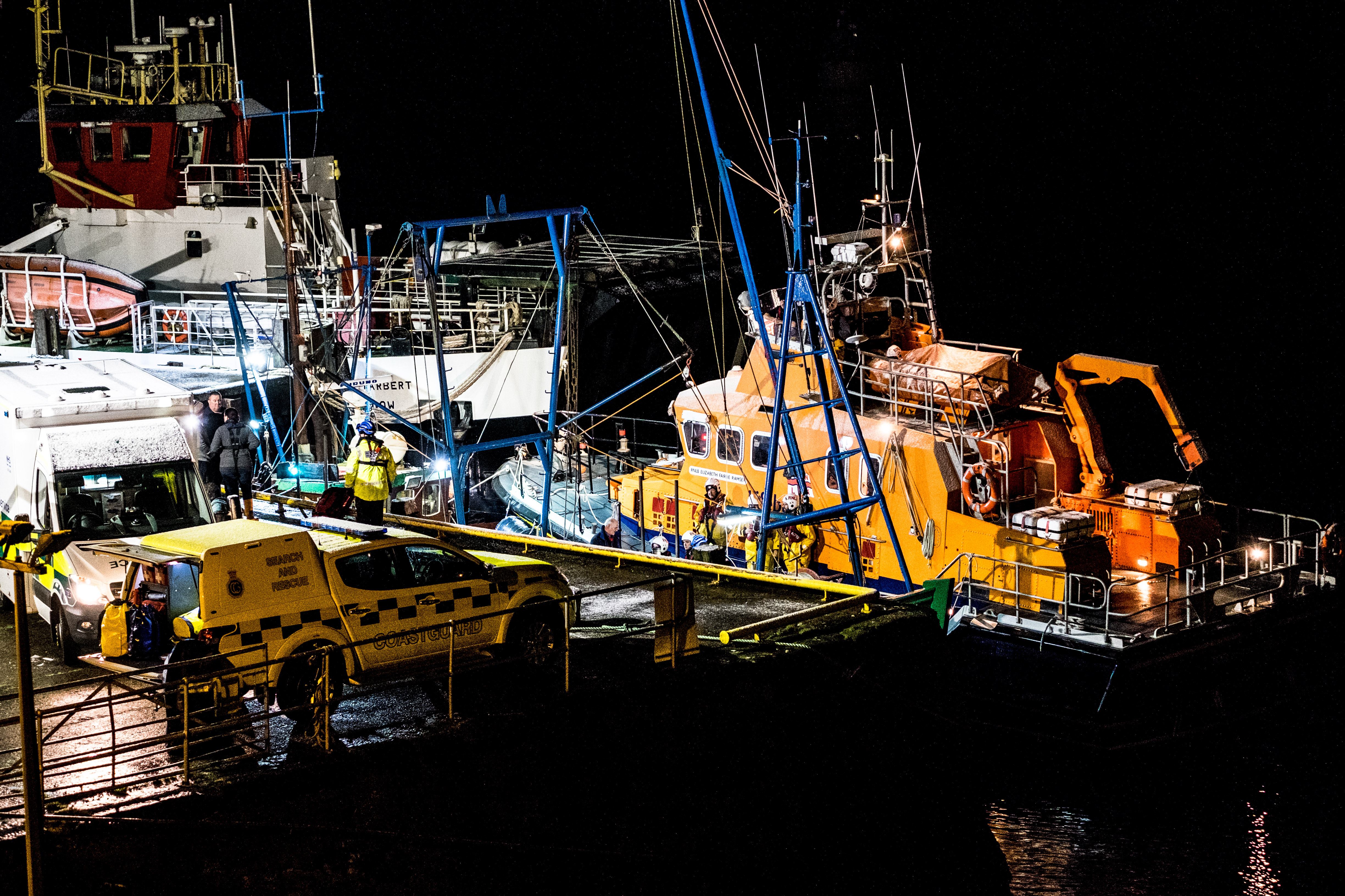 Multi agency operation to assist injured fisherman