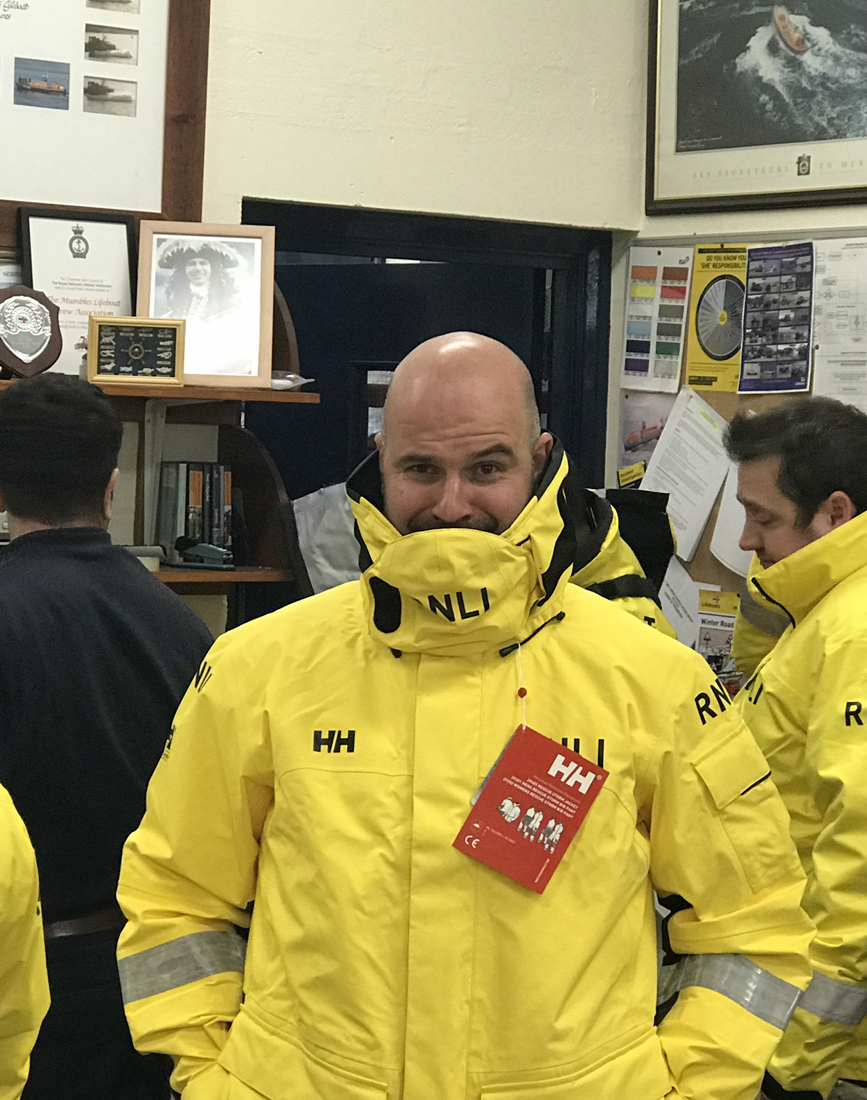 Crew member Adam Bere models the new kit