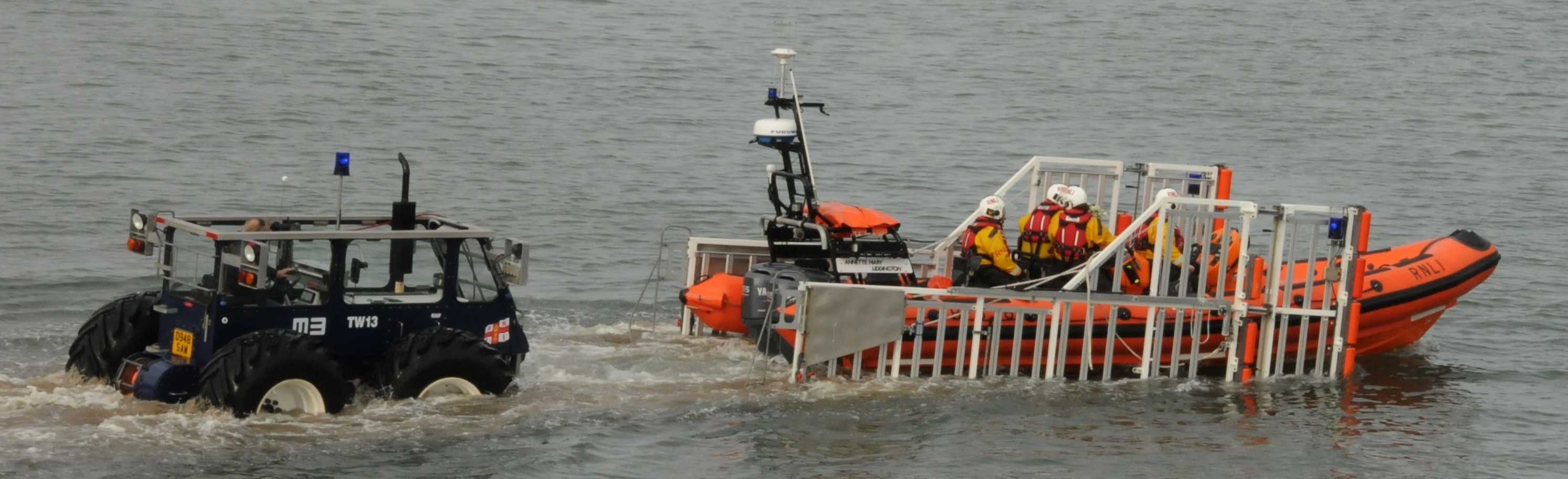 Launching Beaumaris Inshore Lifeboat