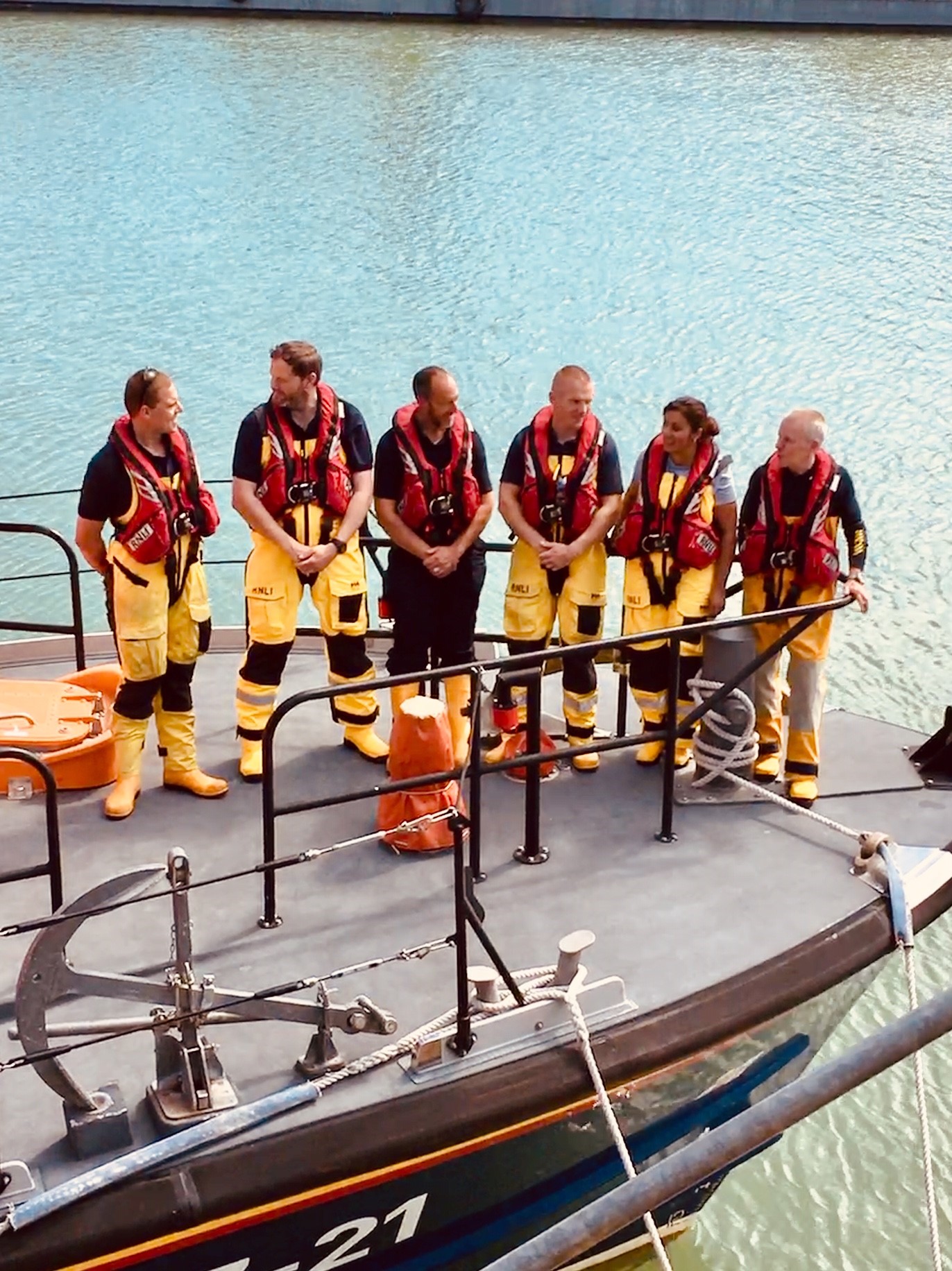Nusrat Ghani MP meets the Newhaven RNLI crew aboard their all-weather lifeboat