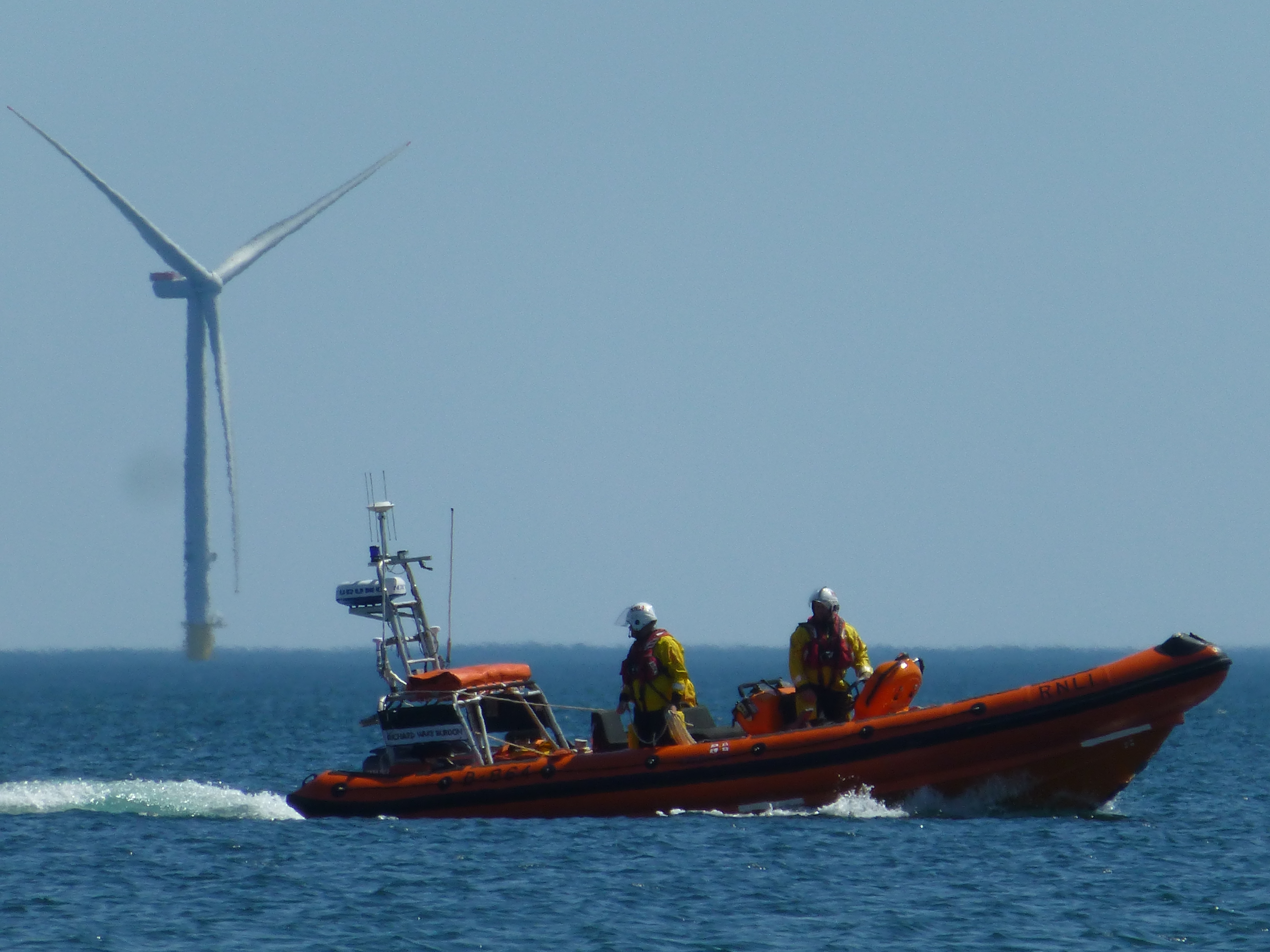Newbiggin lifeboat at sea