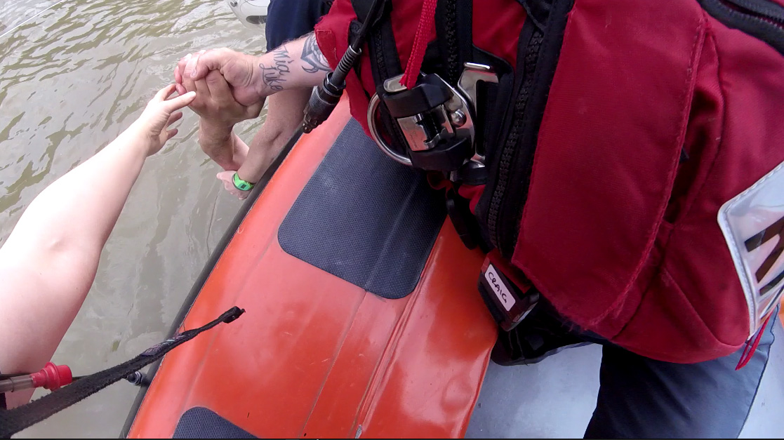 The rescue of a man at Chelsea on 11 July