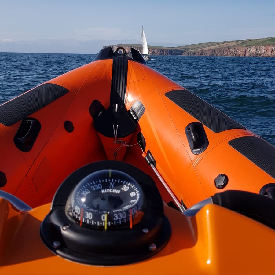 St Bees lifeboat heading towards the overdue yacht.