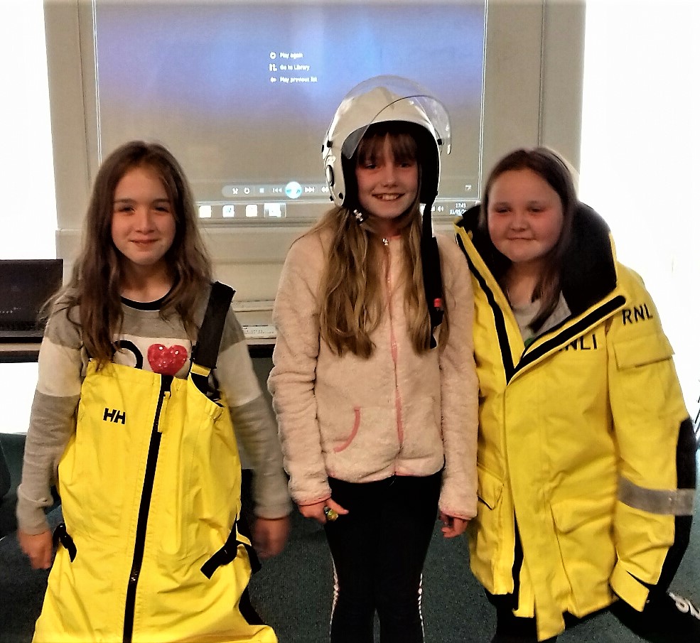 Prestwick Junior Youth Club hearing about the RNLI and the Respect the Water campaign