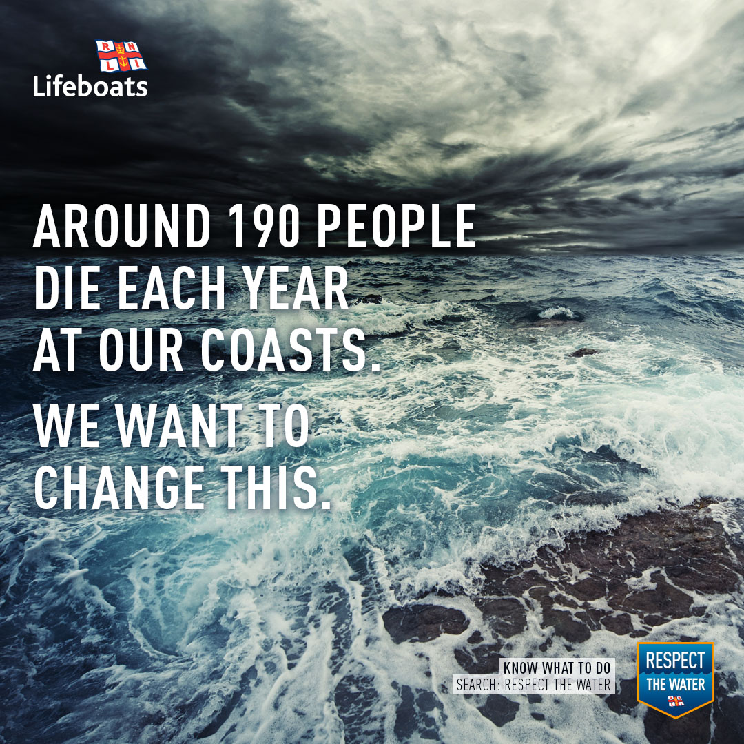 RNLI Respect the Water campaign - 190 people die around the coasts each year and we want to change this