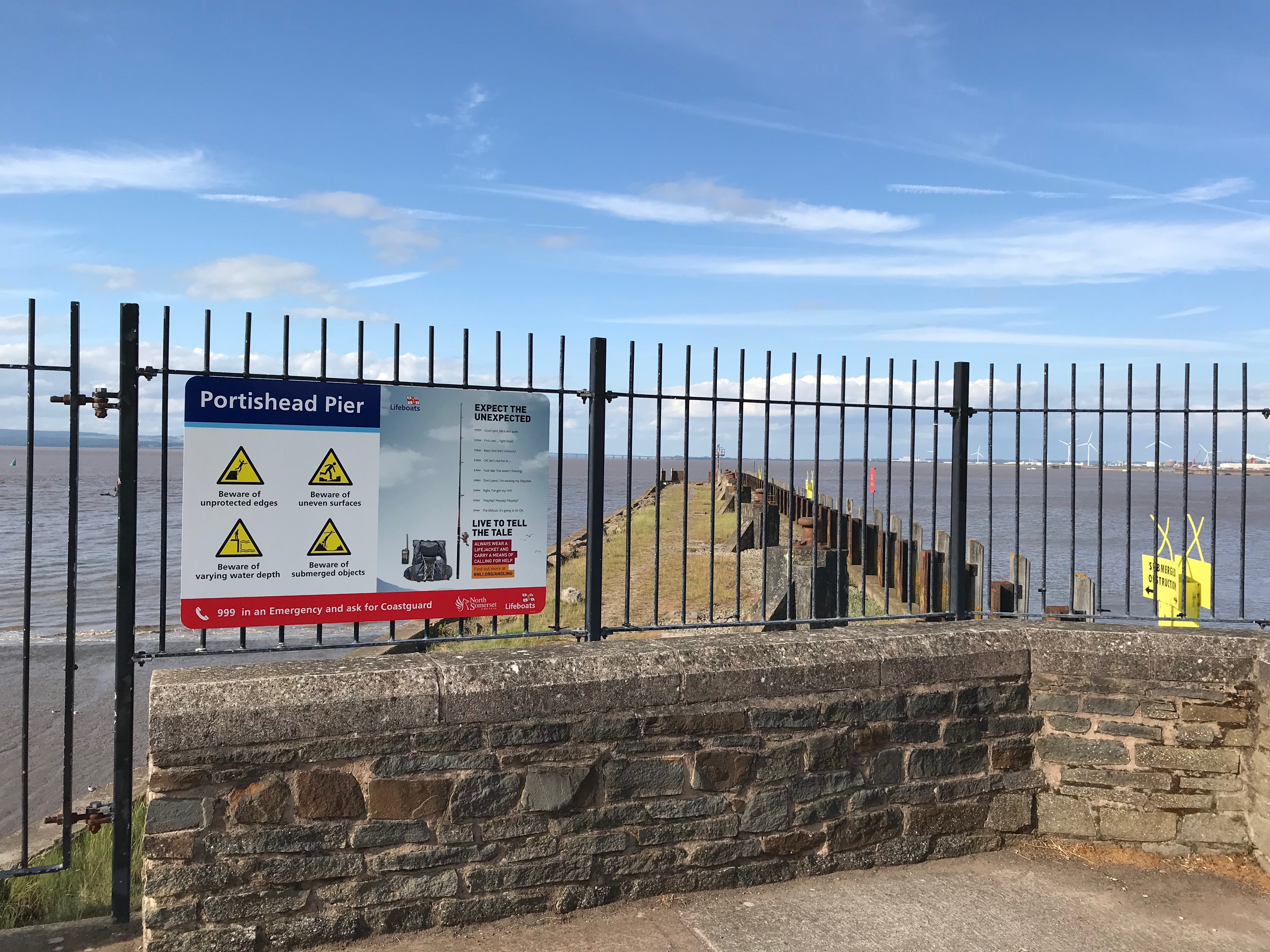 The new safety sign on Portishead Pier