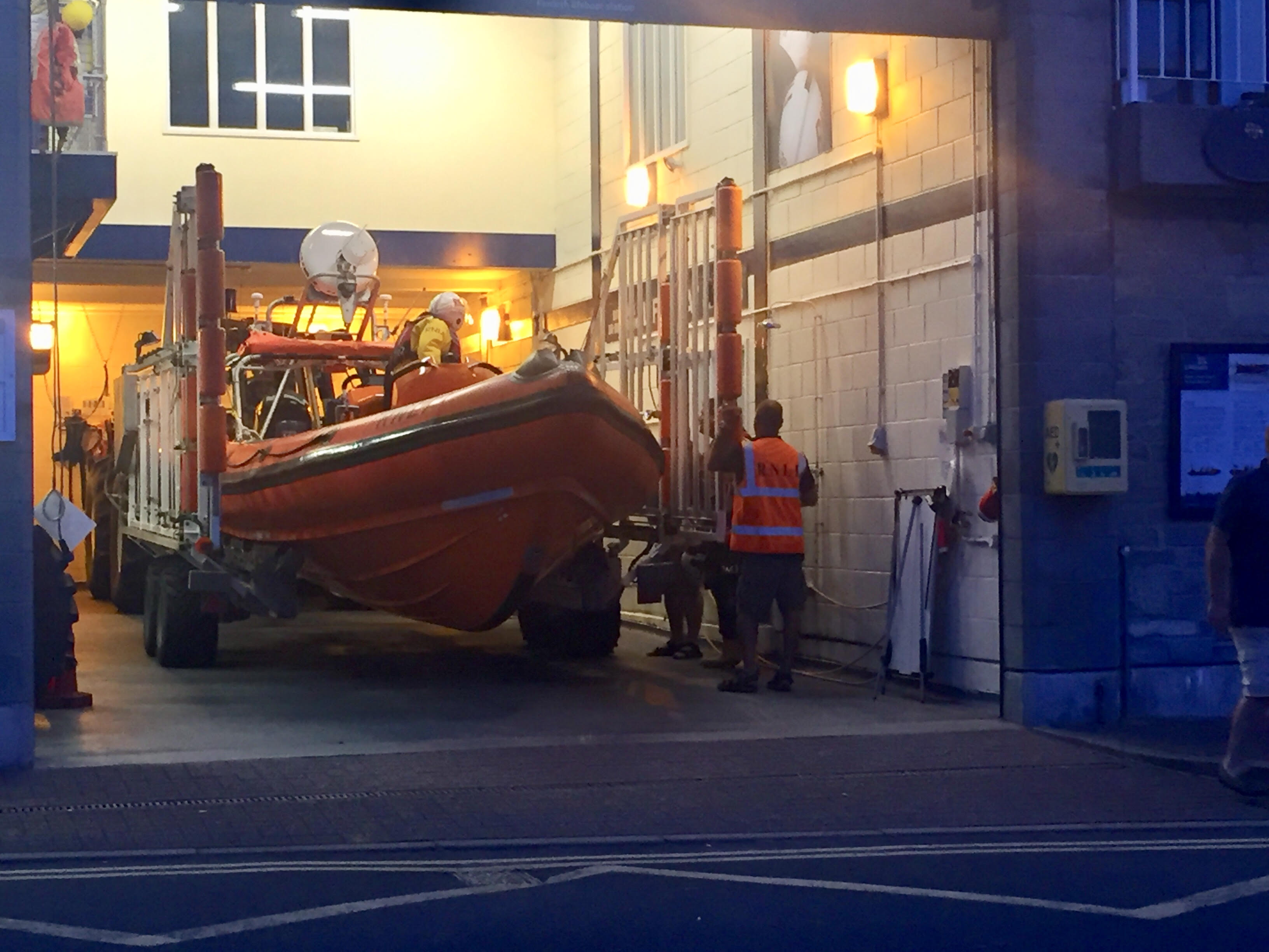 Penarth's atlantic lifeboat preparing for launch, 28 July 2019