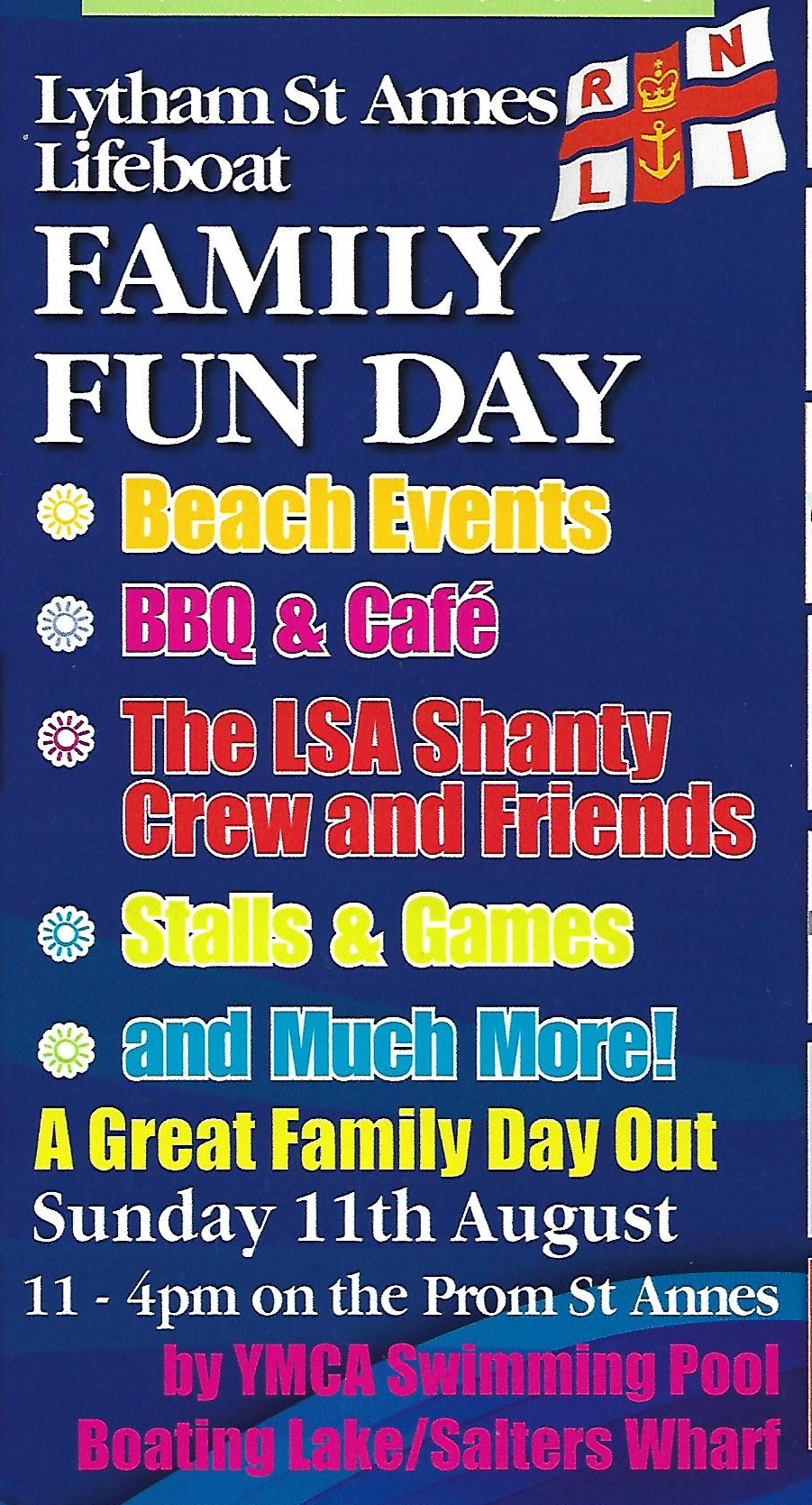 a poster with a list of attractions for Family Fun Day