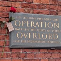 Plaque with rose to rememeber Operation Overlord 