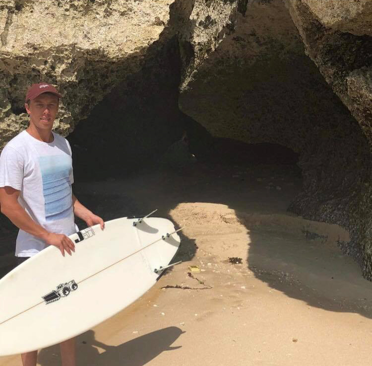 Nathan Elms in Bali after his surf rescue