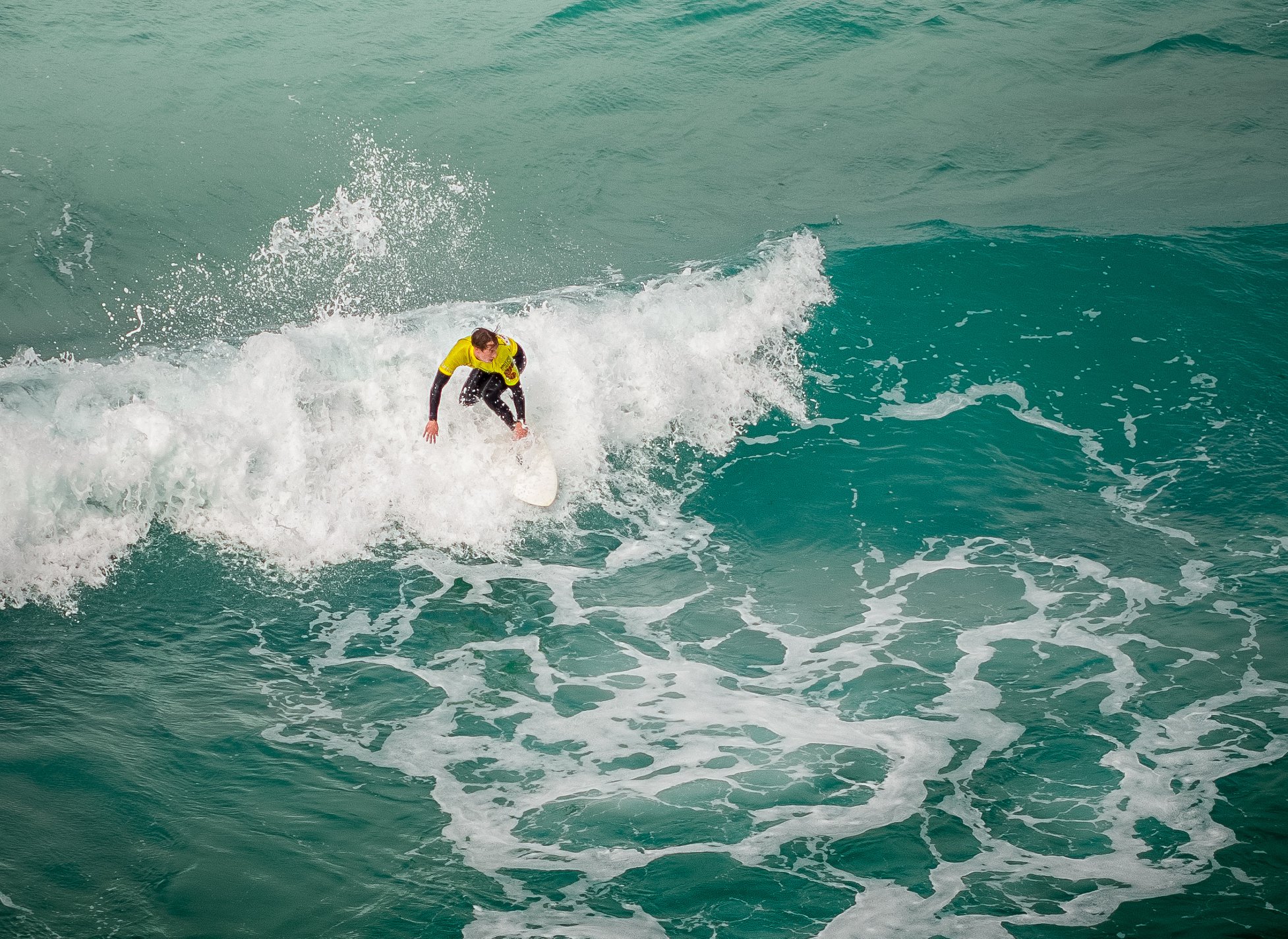 Nathan Elms from the air during the British Surfing Championships