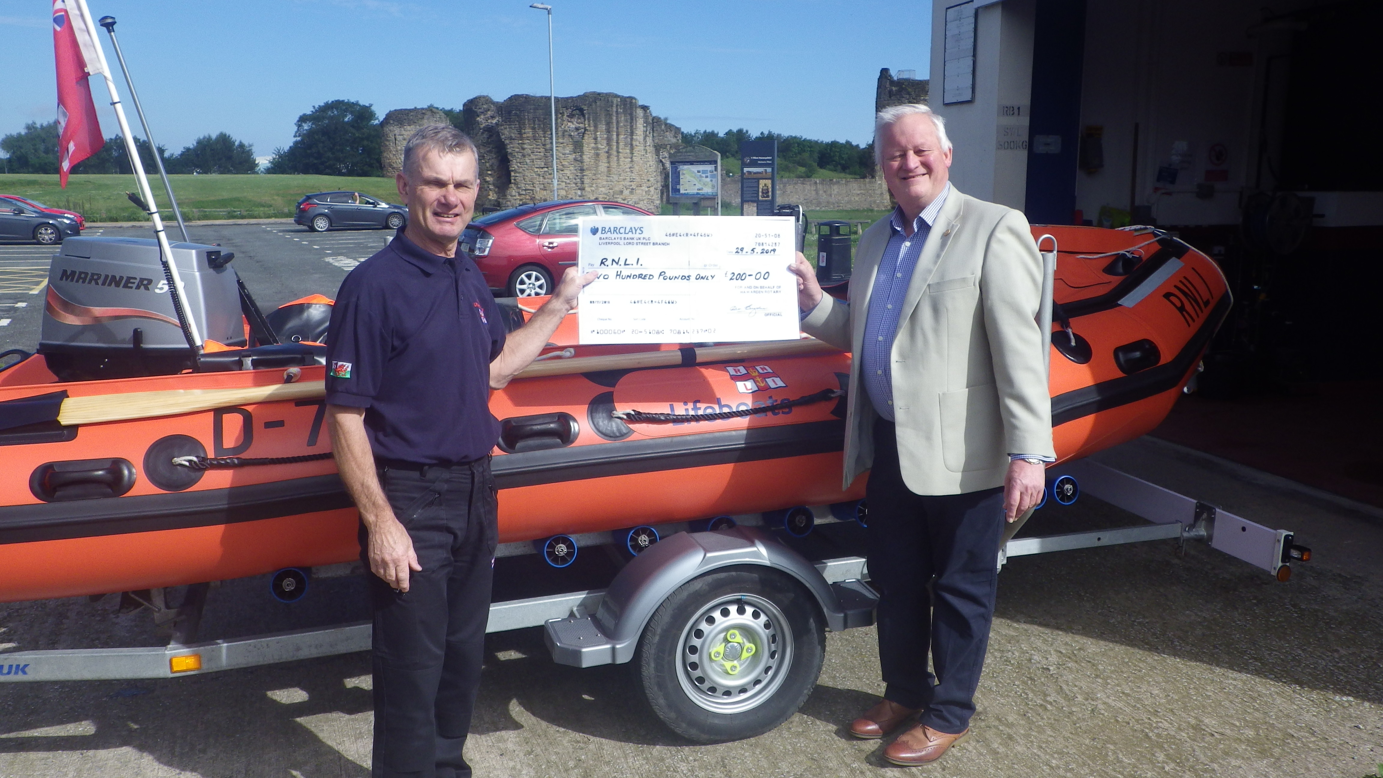 Professor David Brigden with RNLI LOM Alan Forrester