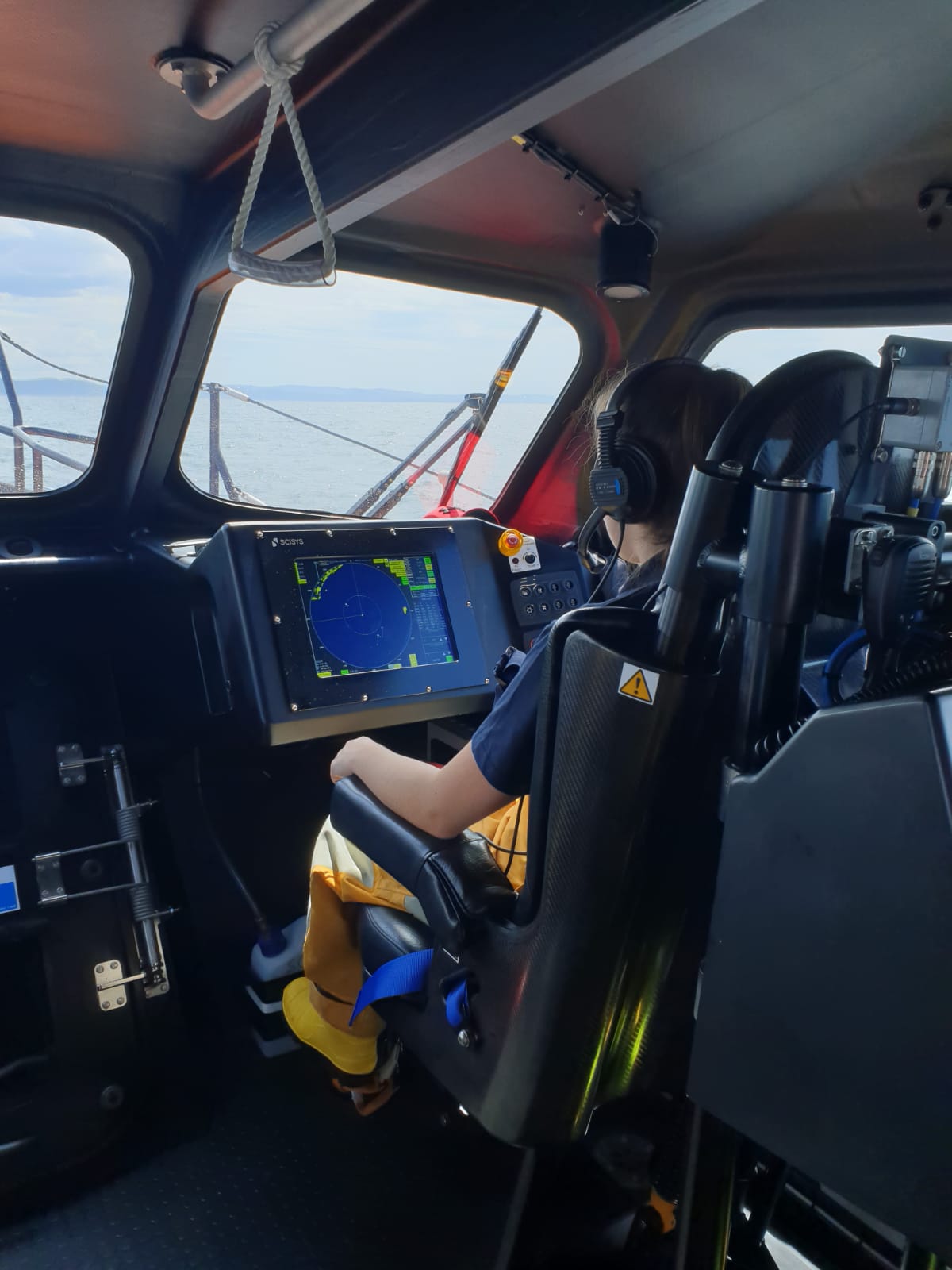 Crewmember Luciana McGarvie in charge of the radar