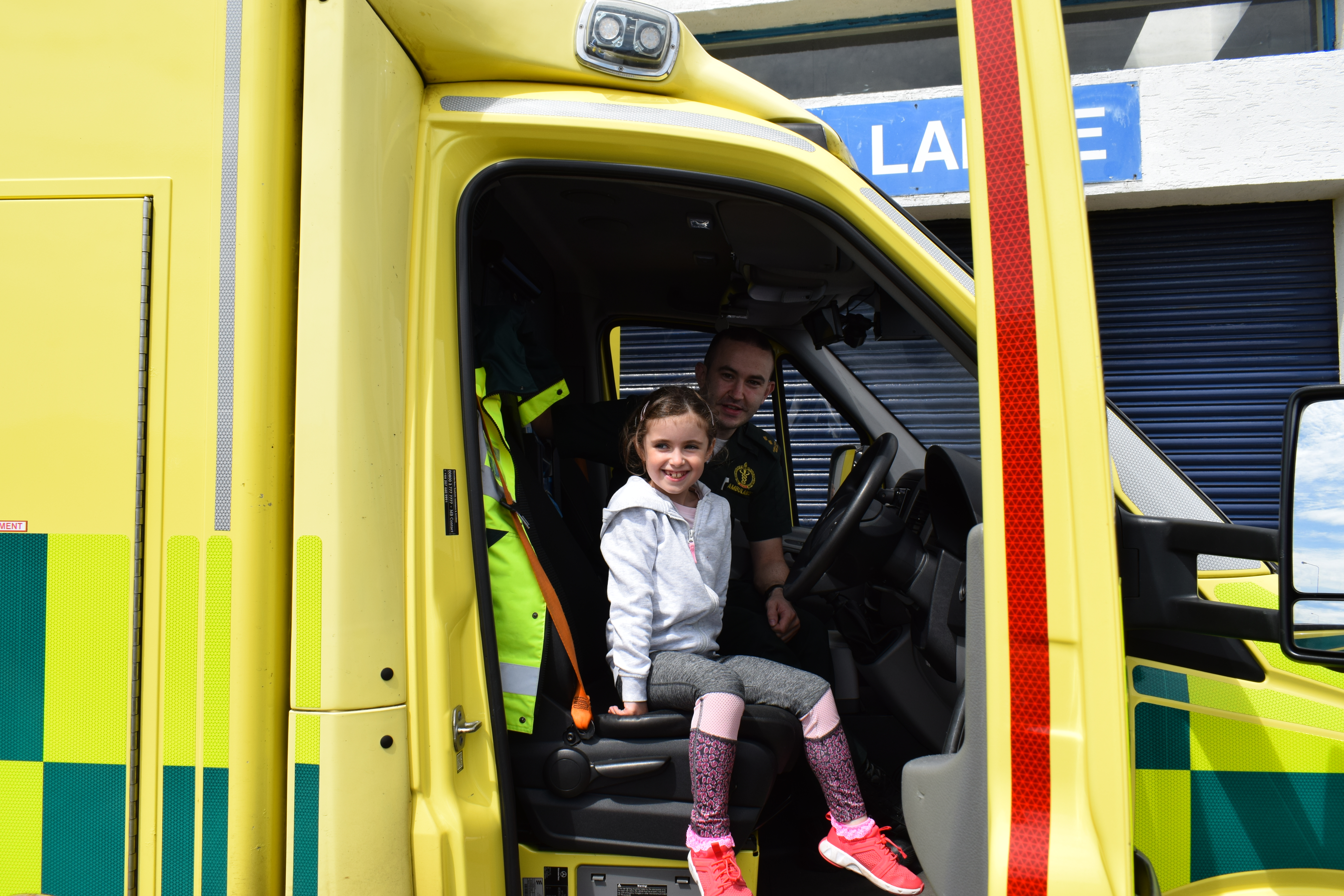 Visitors enjoying a look inside the ambulance 