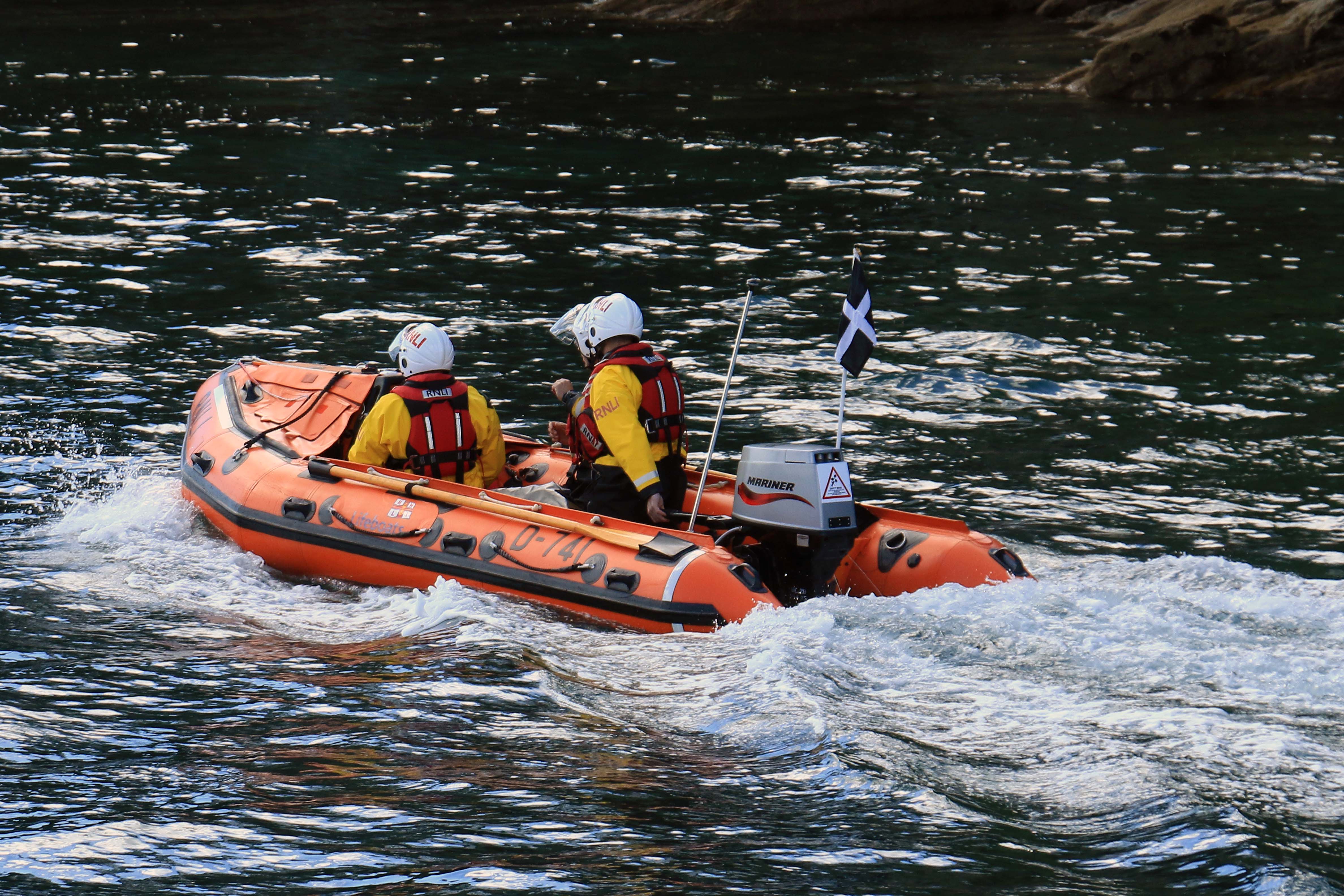 Looe RNLI D Class Ollie Naismith launching on Friday’s shout