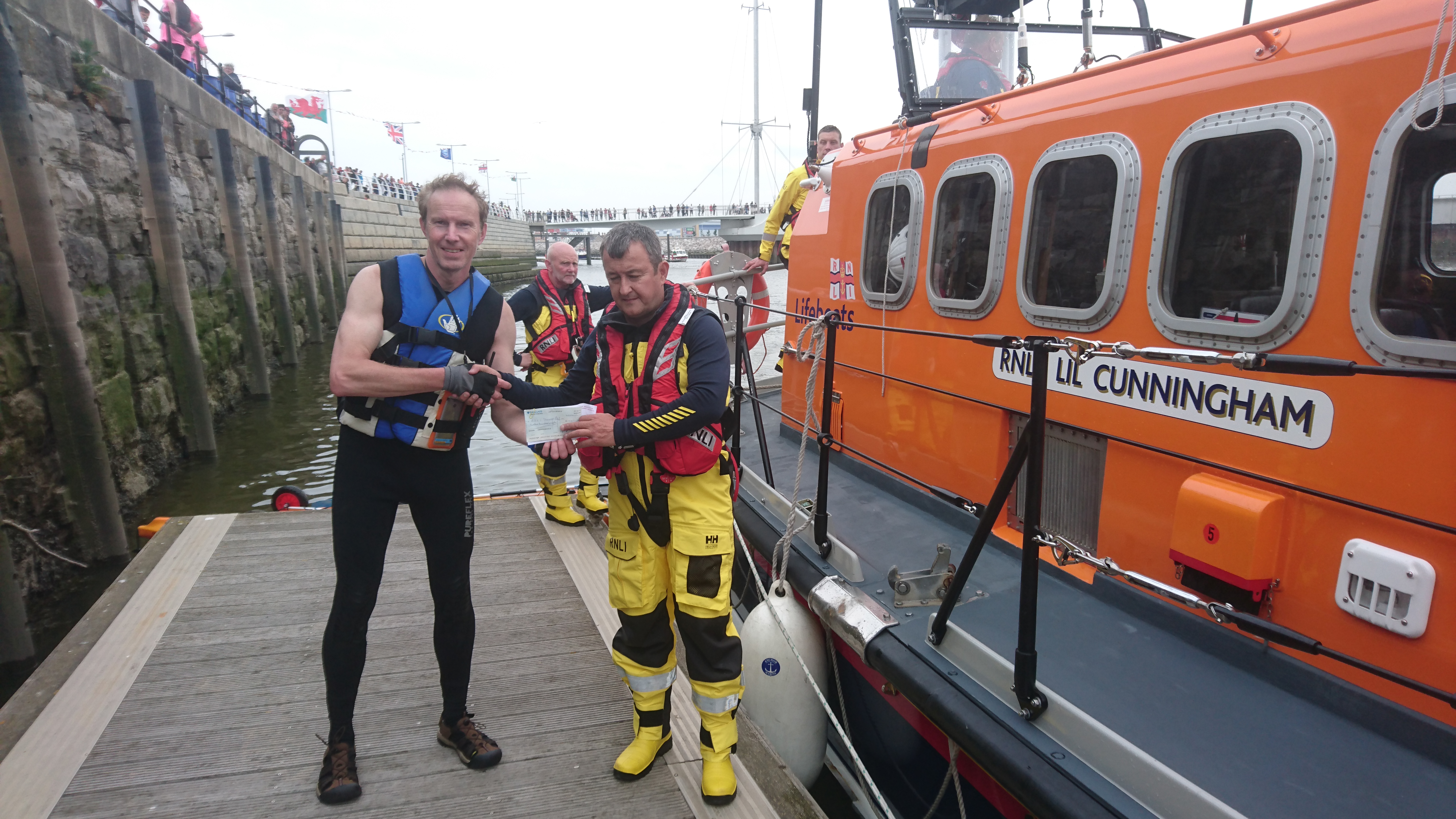 Rhyl RNLI 2019 raft race in Rhyl harbour