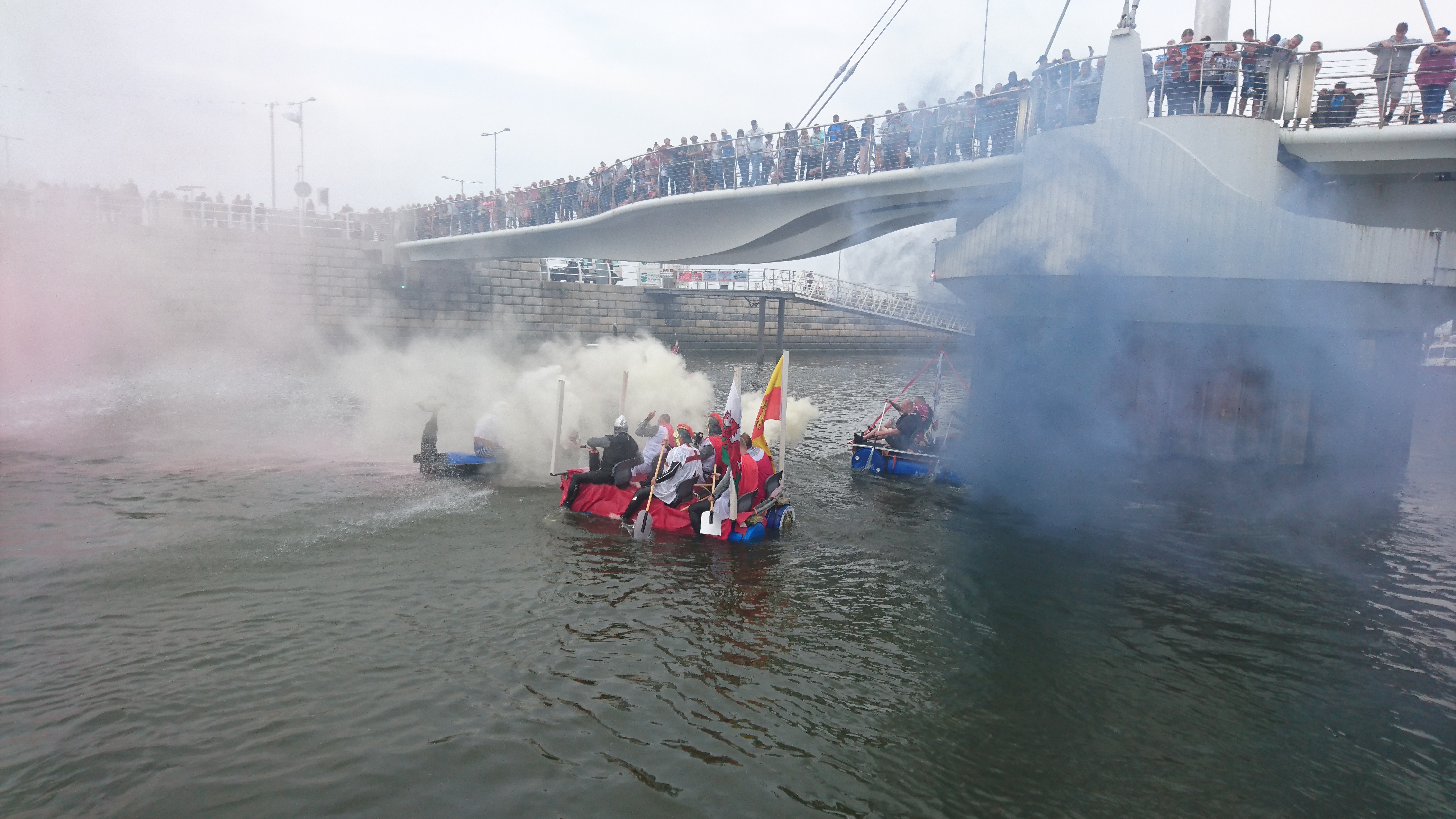 Rhyl RNLI 2019 raft race in Rhyl harbour