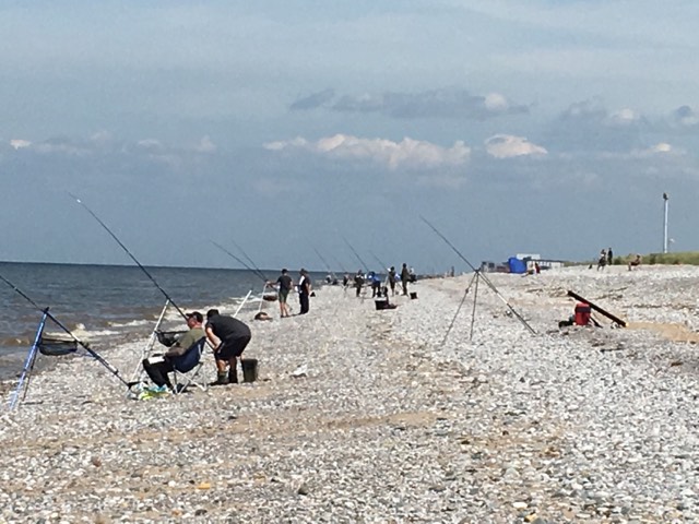 fishermen on Towyn and Kinmel Bay beaches.