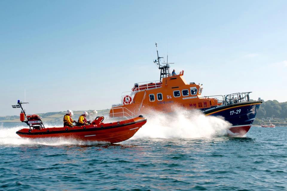 Falmouth inshore and all-weather lifeboats taken in the Carrick Roads.
