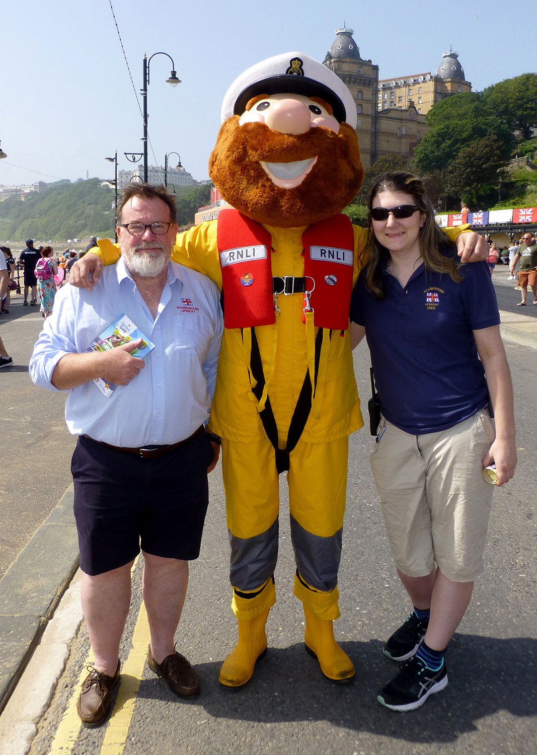 Stormy Stan, aka Simon Loveland, with crew members Tabz Nixon and Phil Chittenden