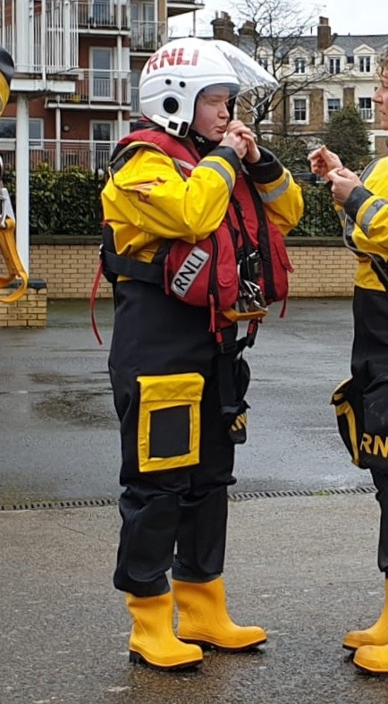 Grace Blackshaw prepares for her first Teddington RNLI Shout