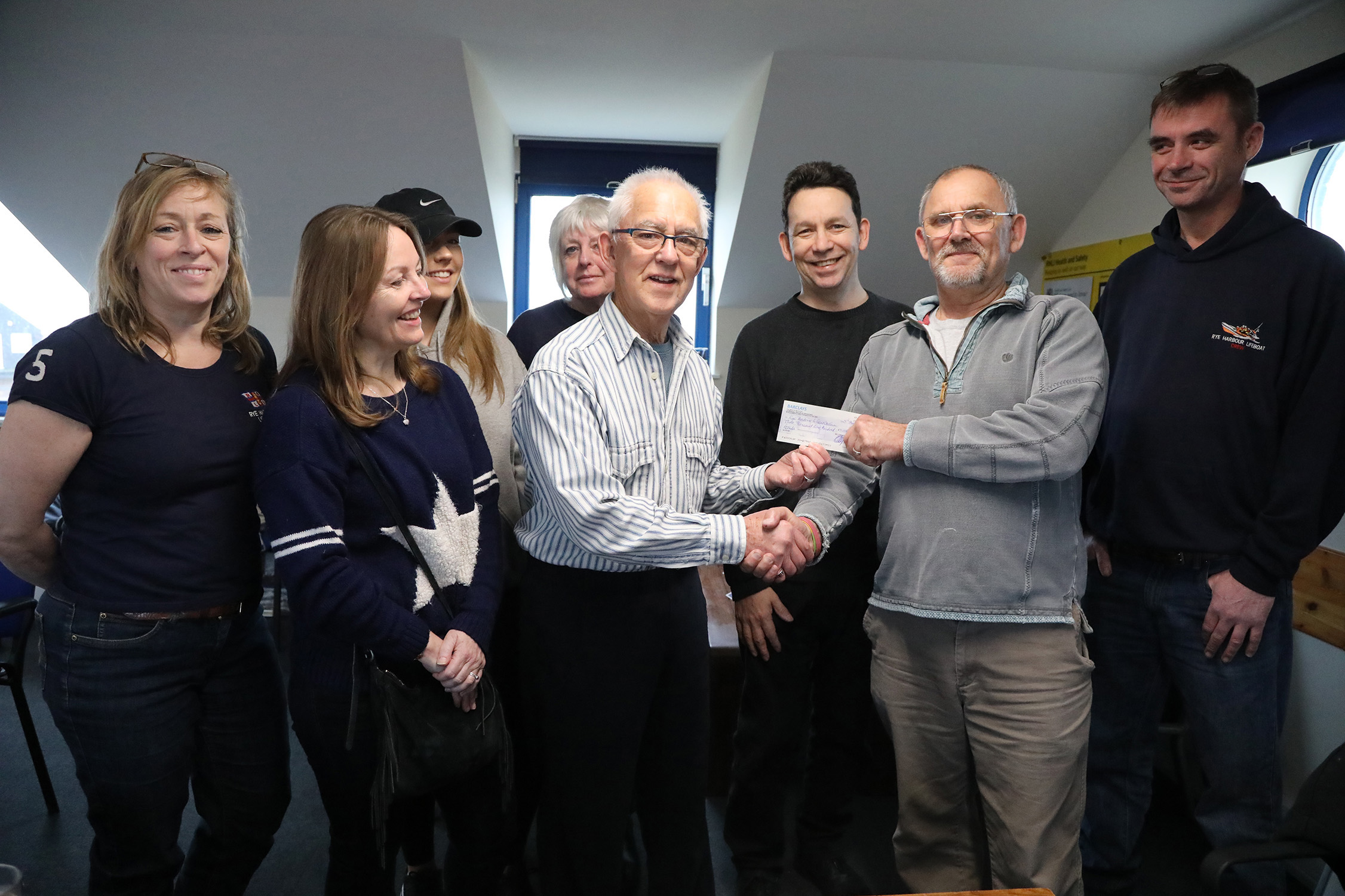 presentation of the cheque to the station
