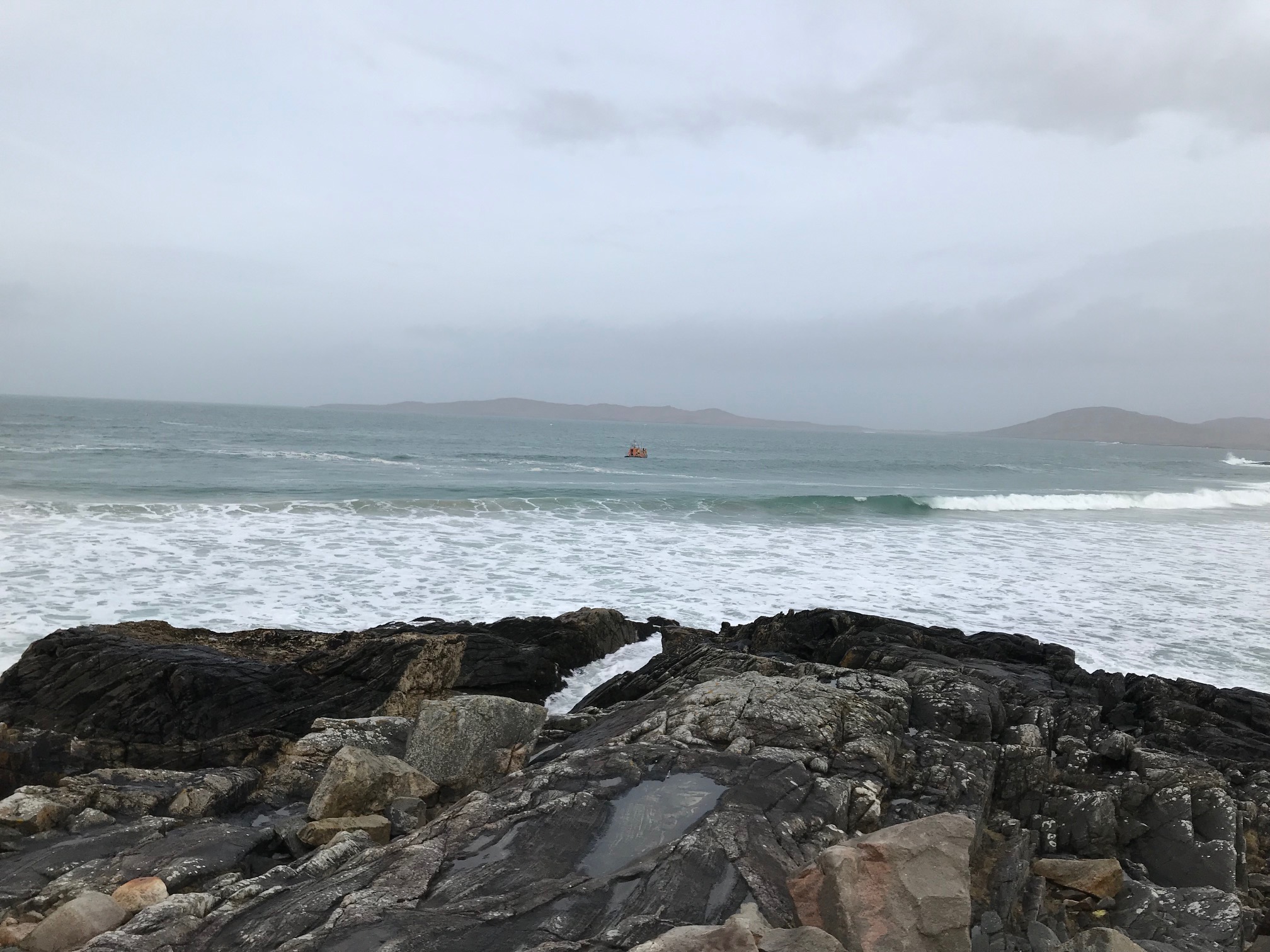 Leverburgh RNLI in the distance, photo taken from the shore. 