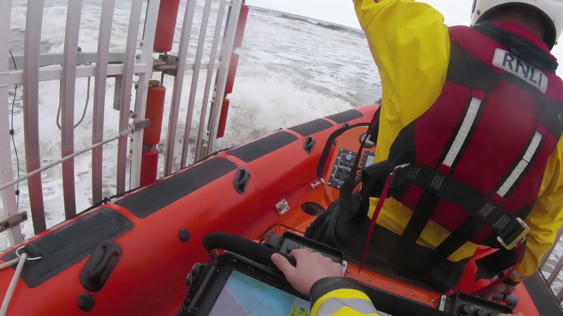 Redcar RNLI launch and recovery in heavy seas | RNLI