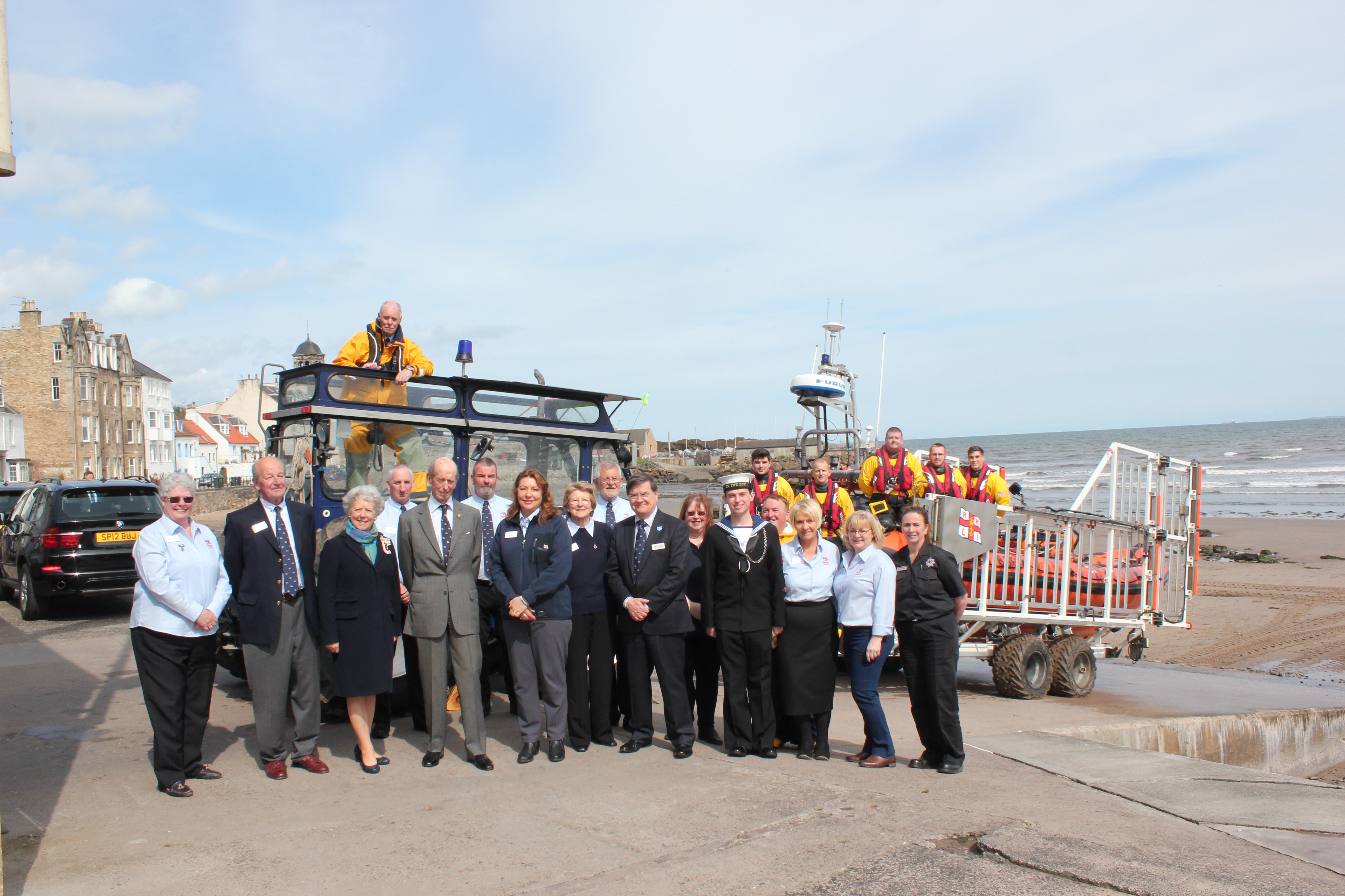 His Royal Highness meeting with volunteers at Kinghorn Lifeboat Station