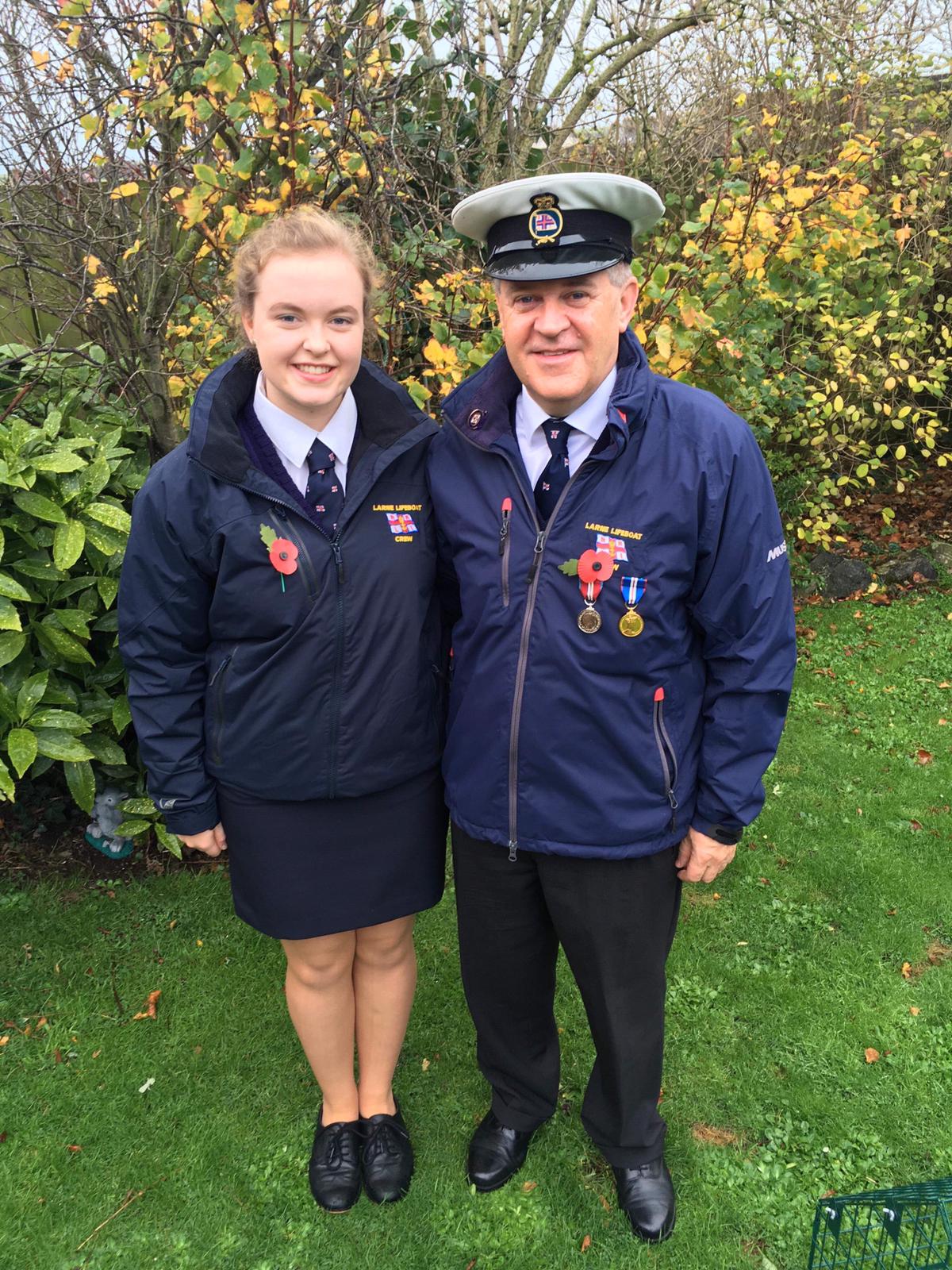 Larne RNLI 2nd Coxswain Norman Surplus and his daughter crew member Petra Surplus