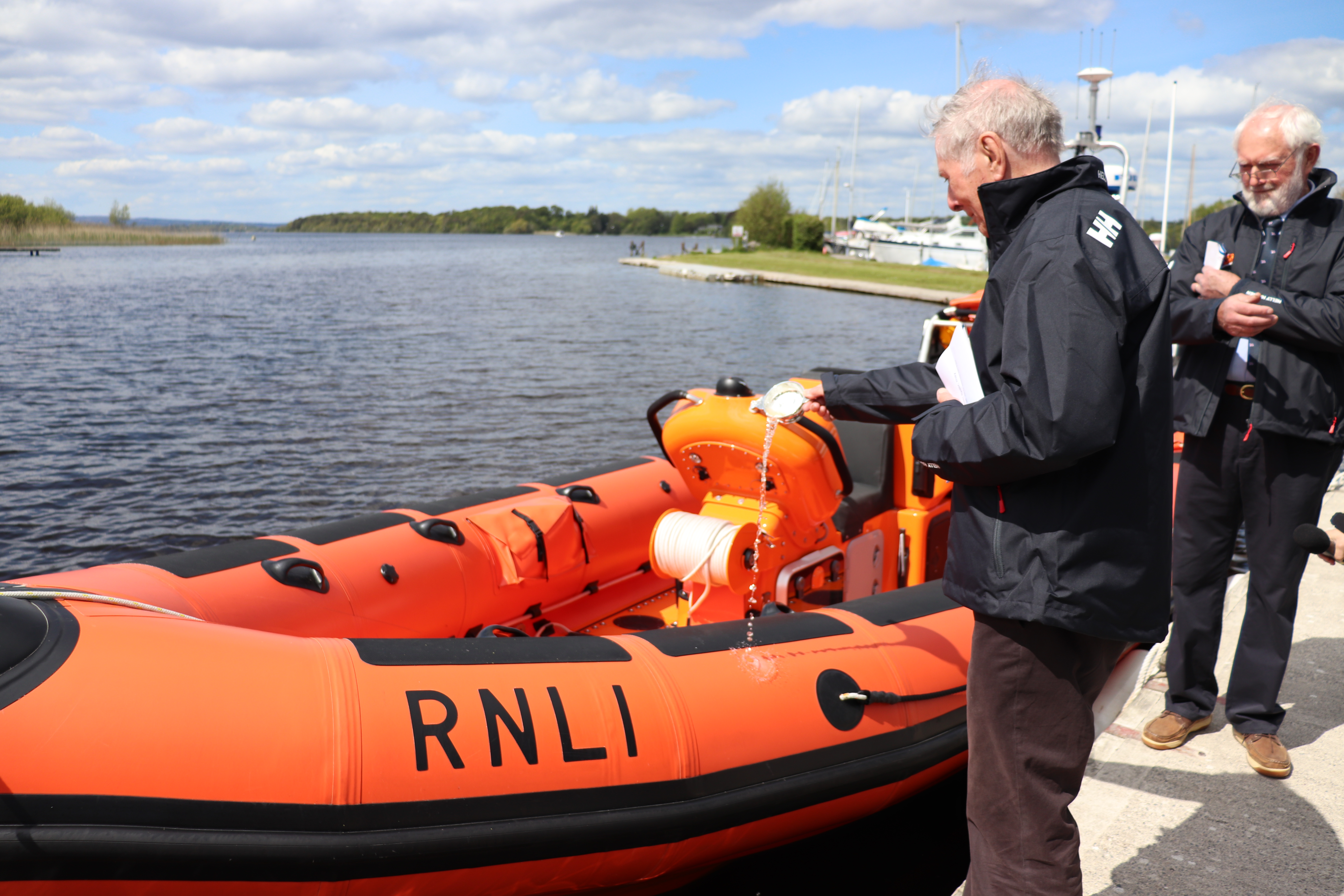 Robert Spier naming the lifeboat