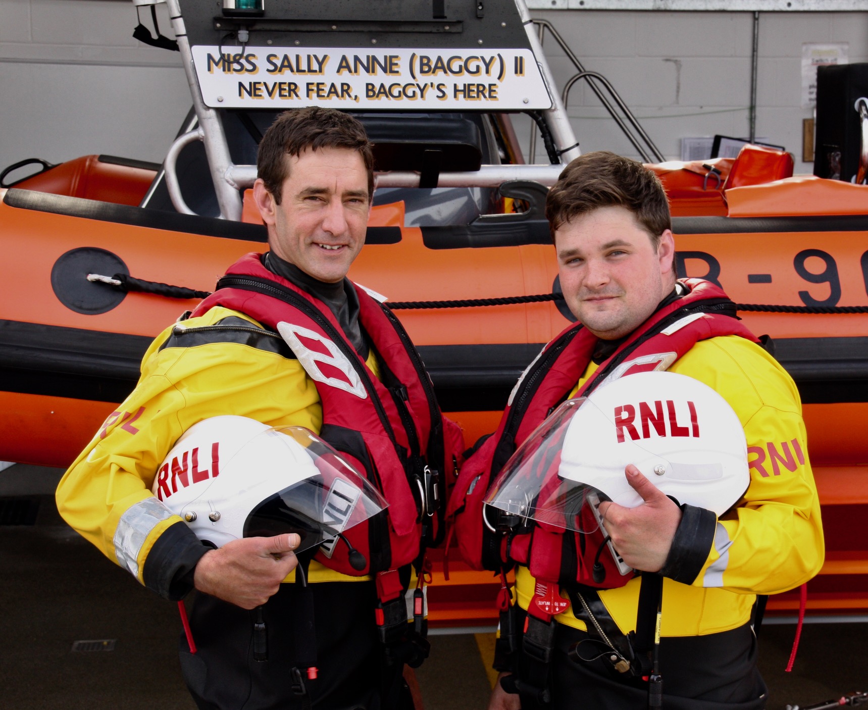 Lenny Fourie and Jonathan Connor in front of Miss Sally Anne Baggy II