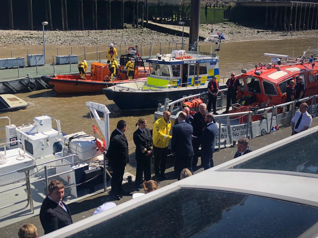 HRH The Duke of Cambridge meets Al Kassim, Tower RNLI crew member