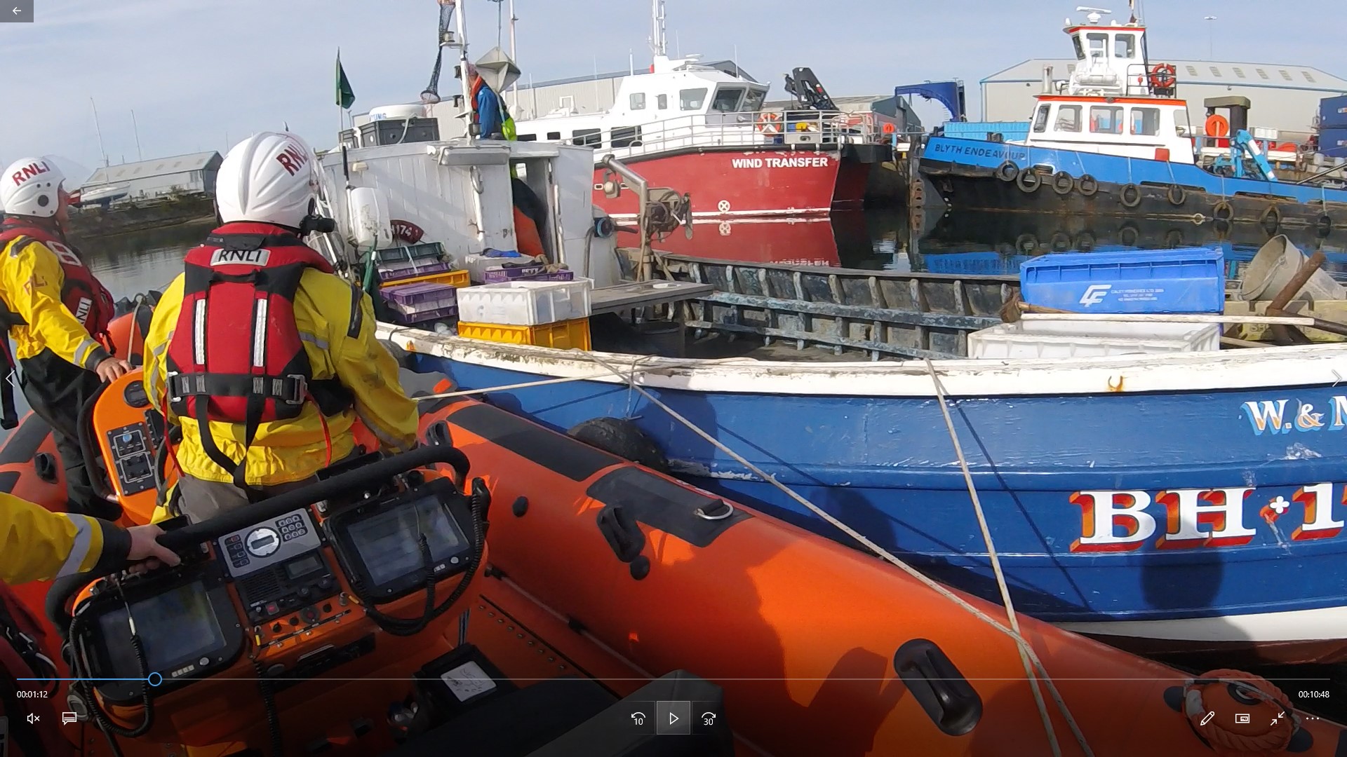 View from lifeboat looking at casualty