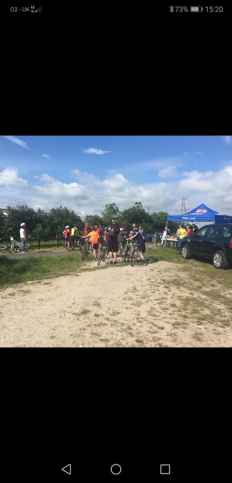 Cyclists prepare for the off