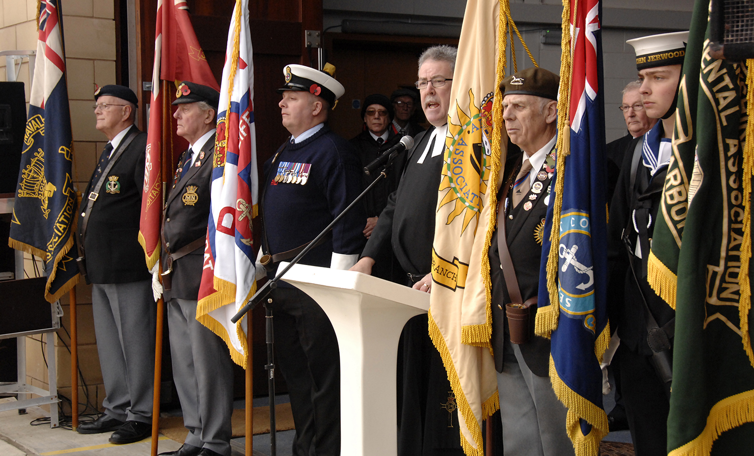 Rev Graham Morgan and standard bearers