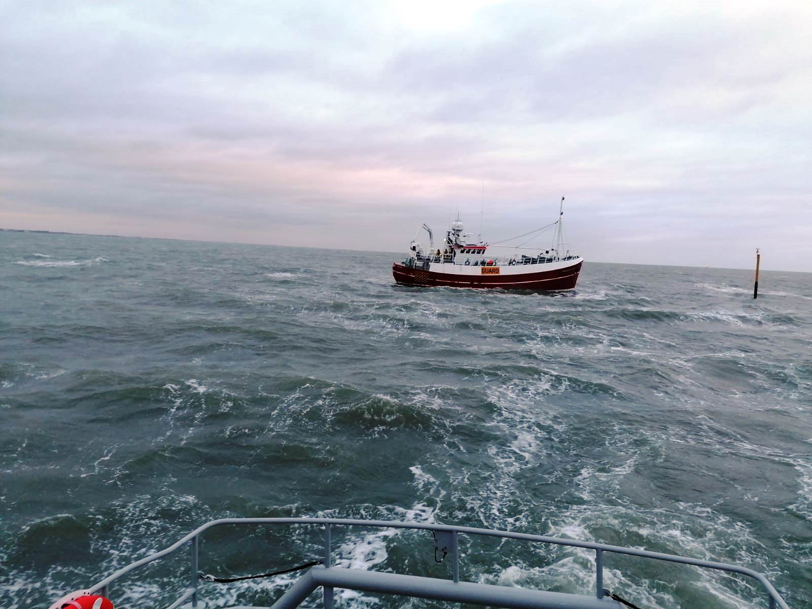 G-V Sharon Vale grounded on the submarine barrier off Southsea