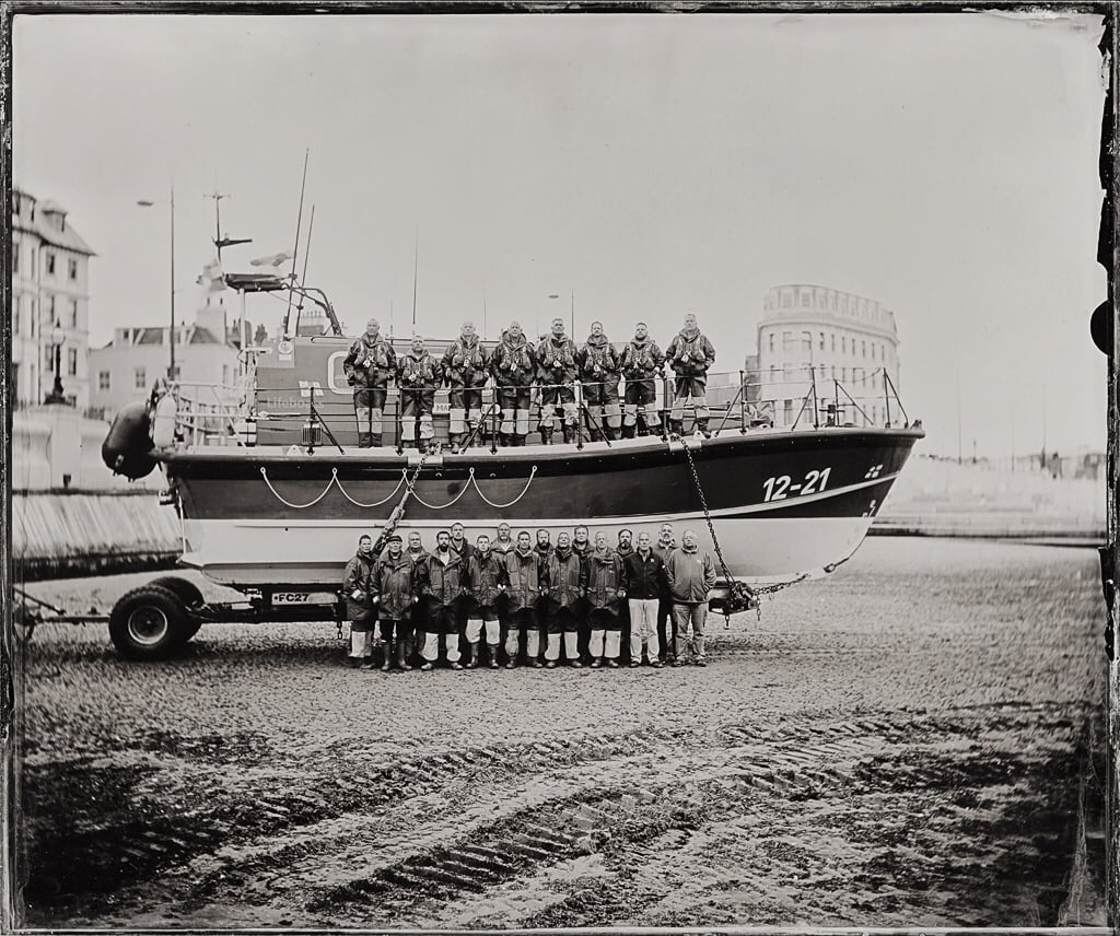 Wet plate photo of the Margate Lifeboat Station crew by Jack Lowe which inspired Richard.