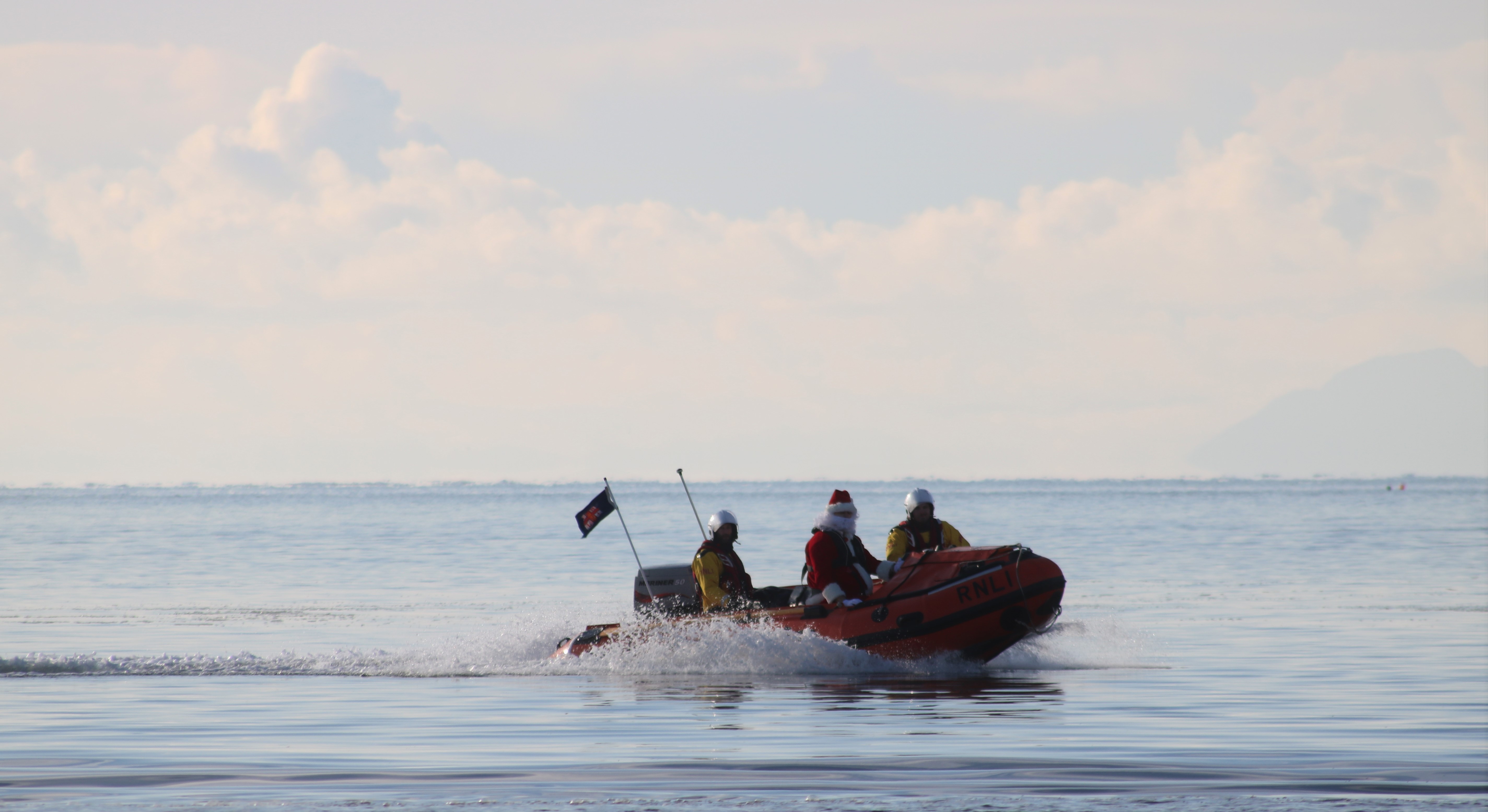 Santa aboard Troon inshore lifeboat D Class 'Sheena'