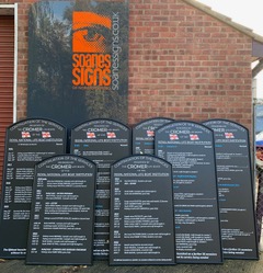 The completed service boards