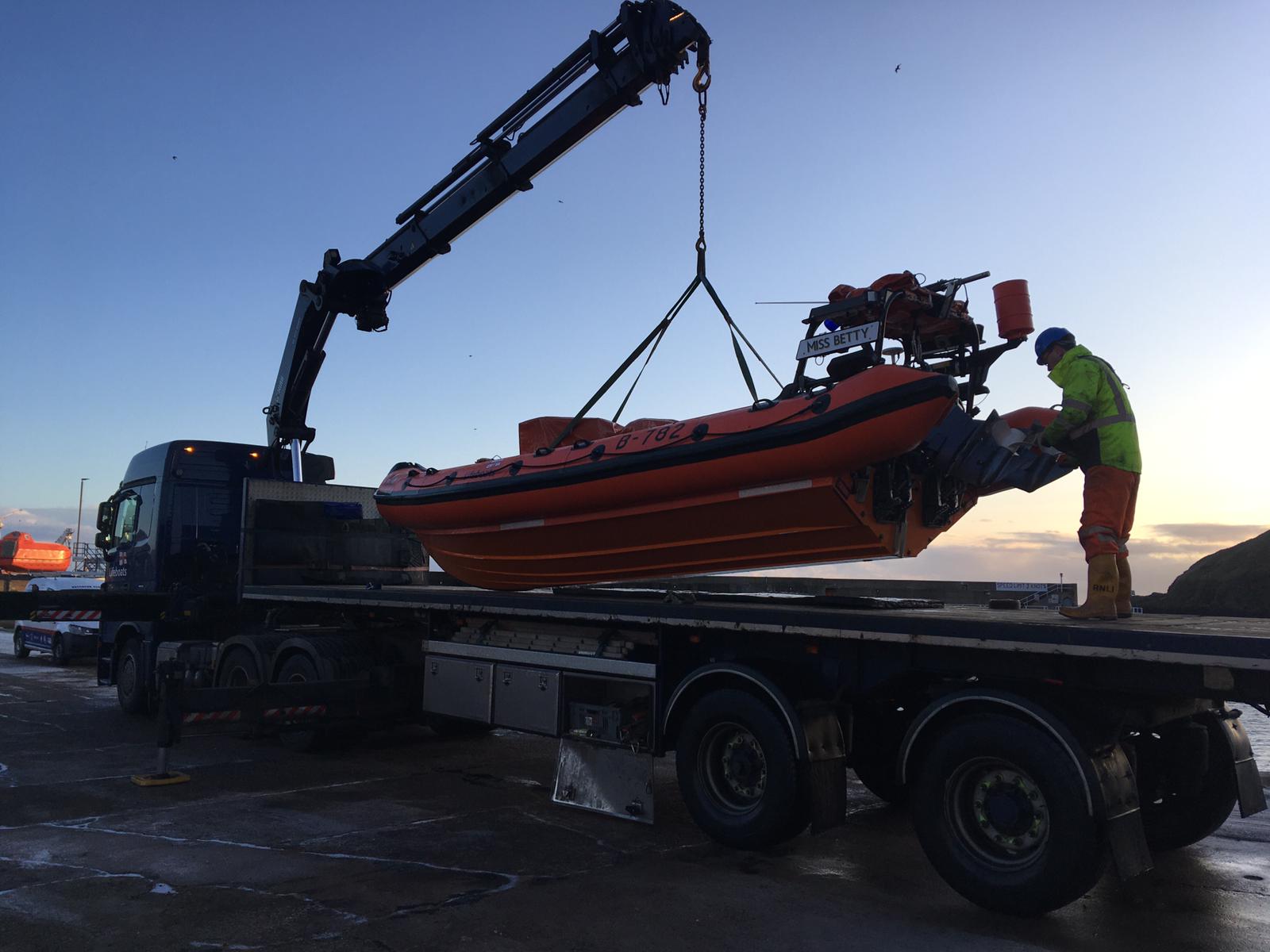 Atlantic 75 leaving Stonehaven 