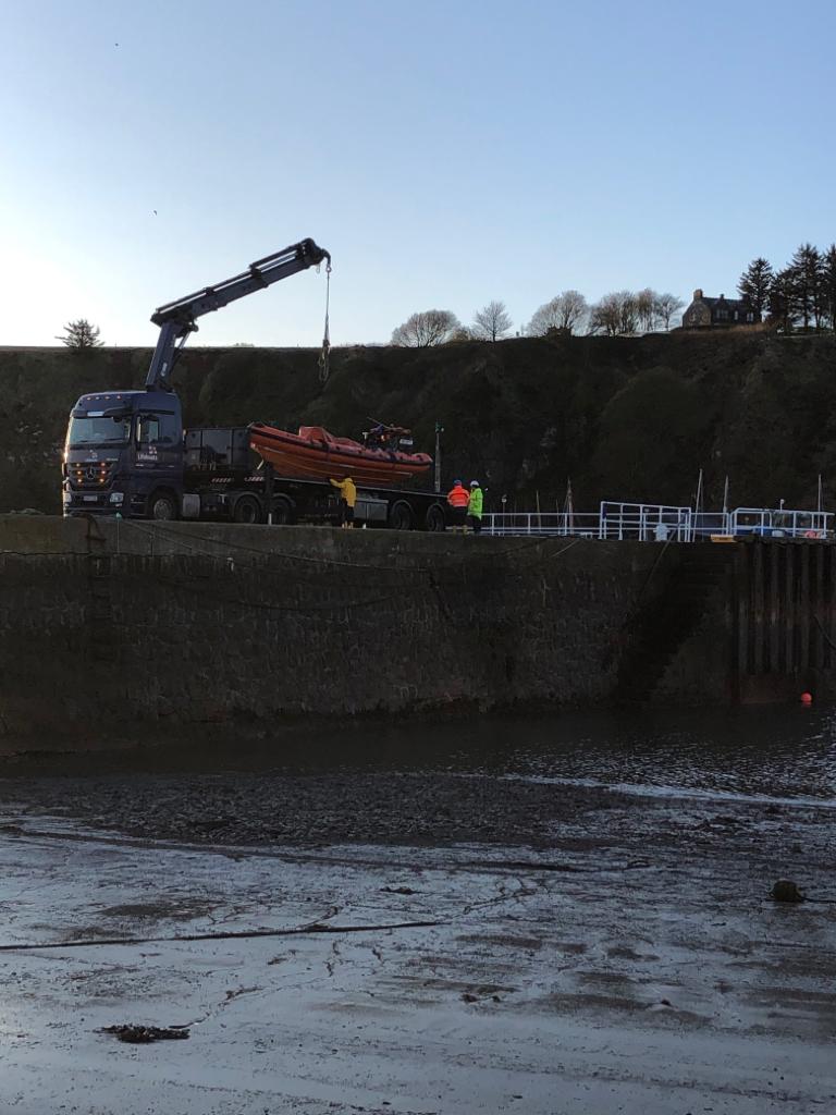 Atlantic 75 leaving Stonehaven 