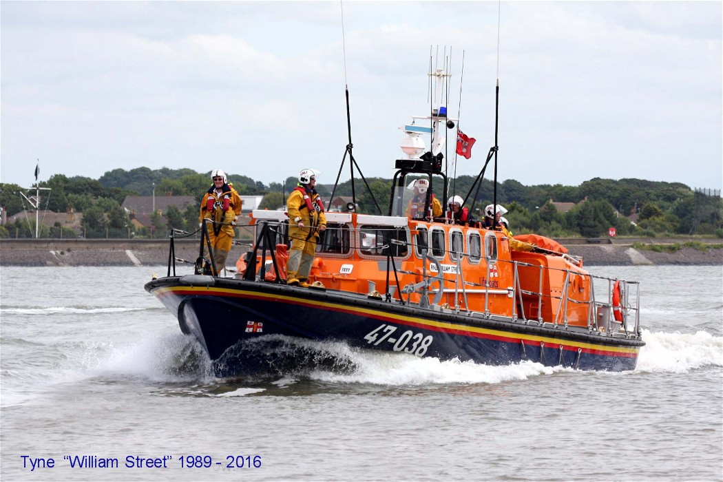Tyne class all-weather lifeboat, 'William Street' which was in service during the helicopter call-out.