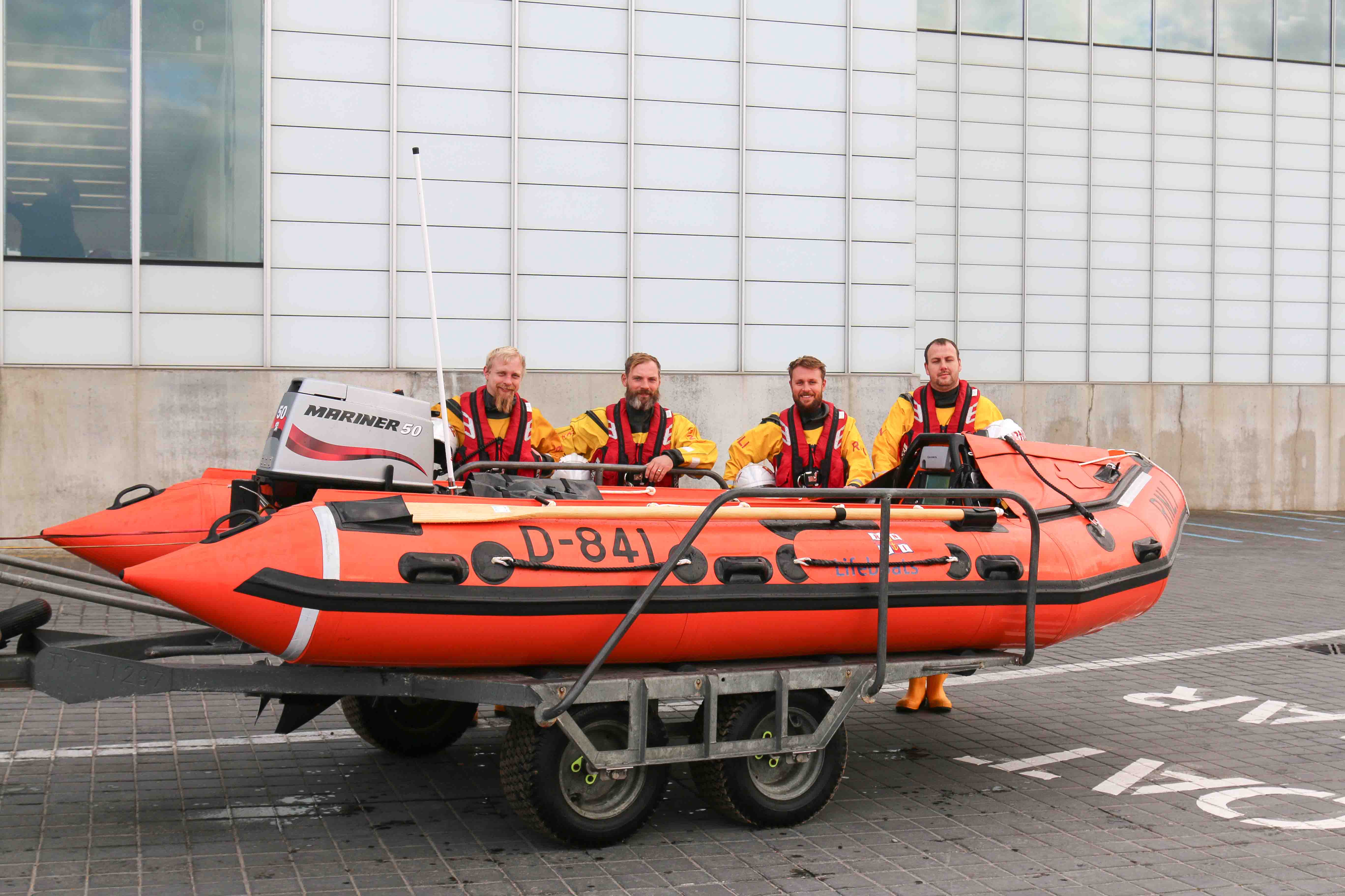 Margate RNLI's new inshore lifeboat with crew onboard