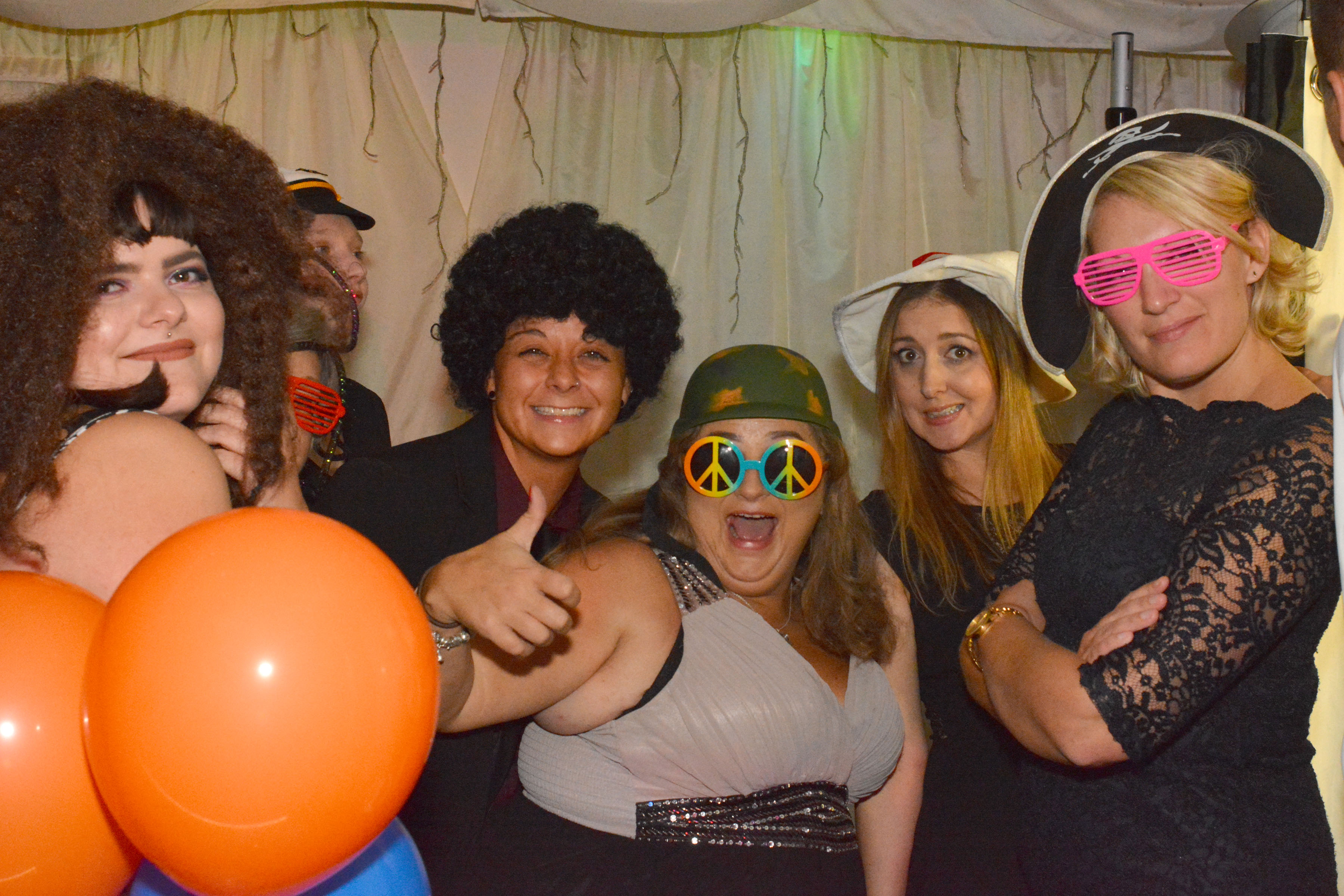 Users of the selfie booth