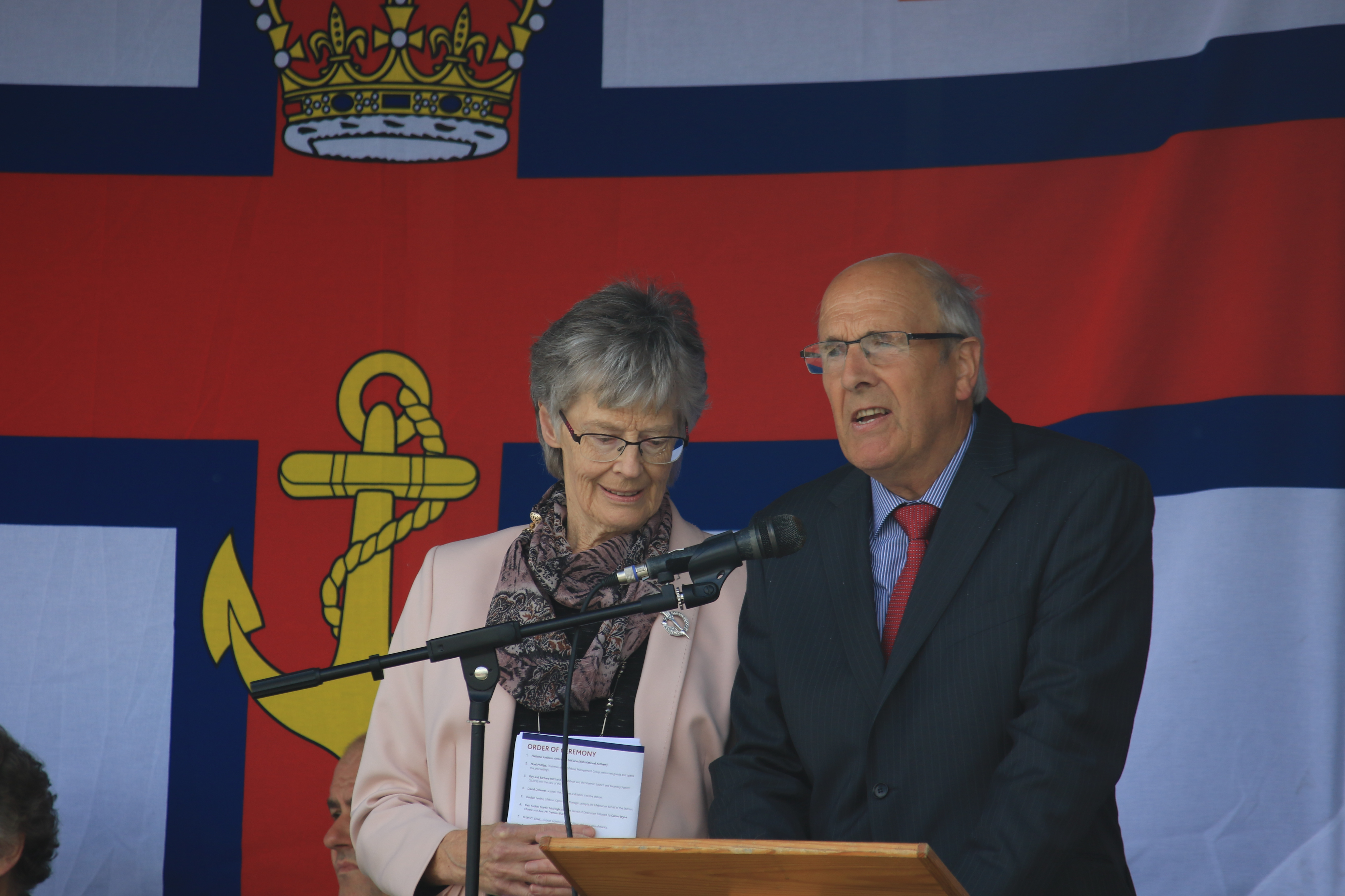 Roy and Barbara Hill name the Michael O'Brien lifeboat