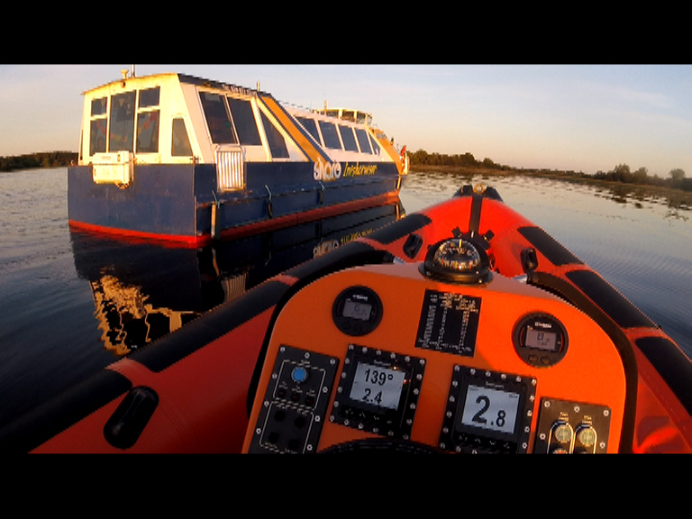 Carrybridge RNLI exercise with the passenger vessel, Inishcruiser